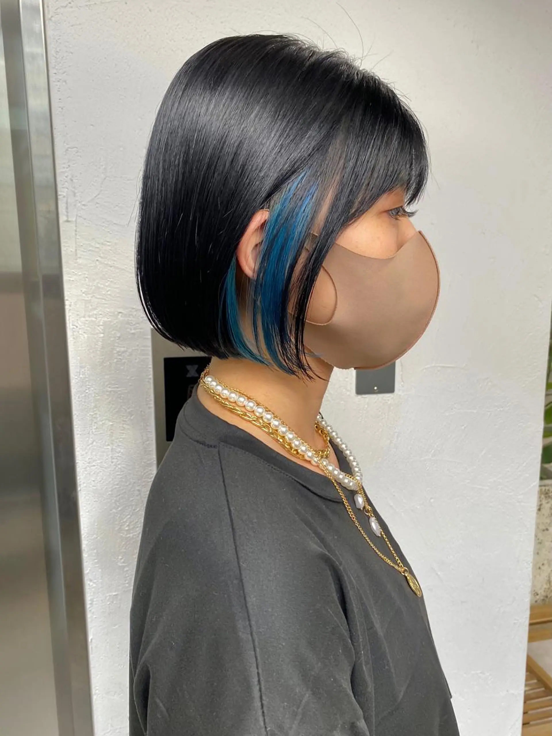 ショート カラー ヘアアレンジ ブルーカラー インナーカラー ブリーチダブルカラー ハイライト/山本喜熙のヘアスタイル