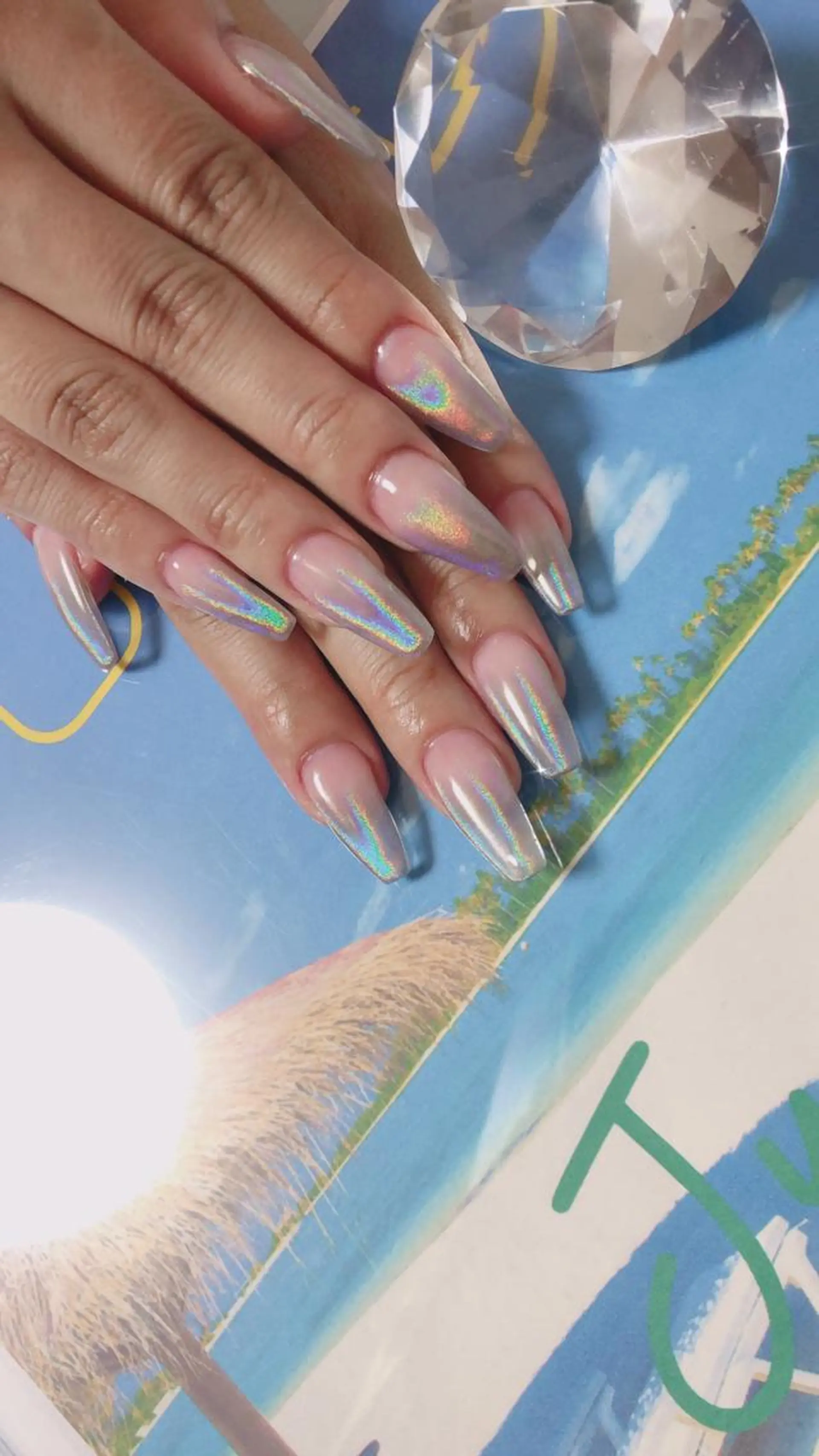 セミロング カラー キッズ ネイル マツエク・マツパ ハンドネイル ハンドケア 💎ビューティサロン 湘南　RIRAN💎のネイルデザイン