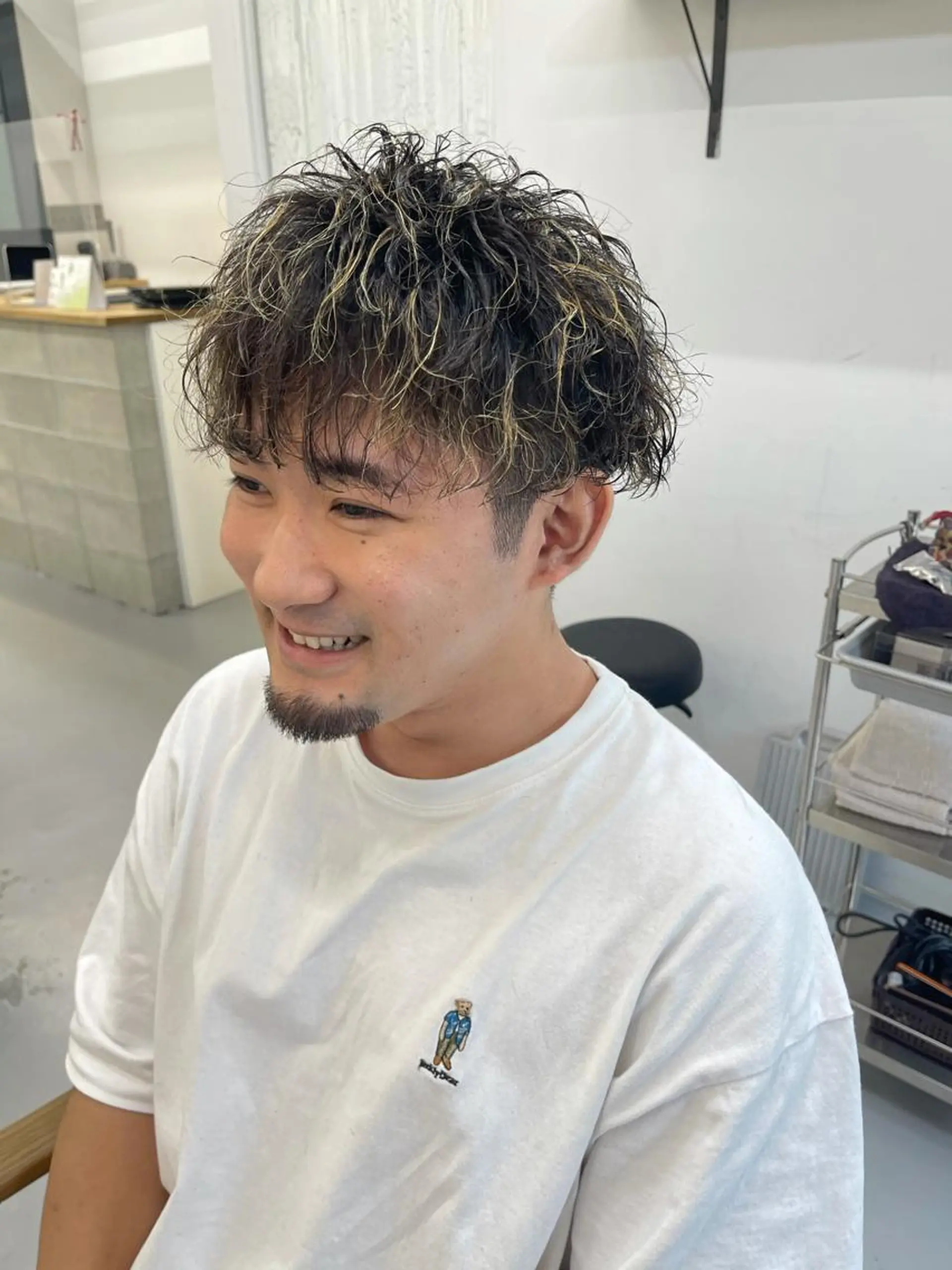 カラー パーマ メンズ カット ヘアカラー 森本裕/オーナー/ スパイラルパーマのヘアスタイル