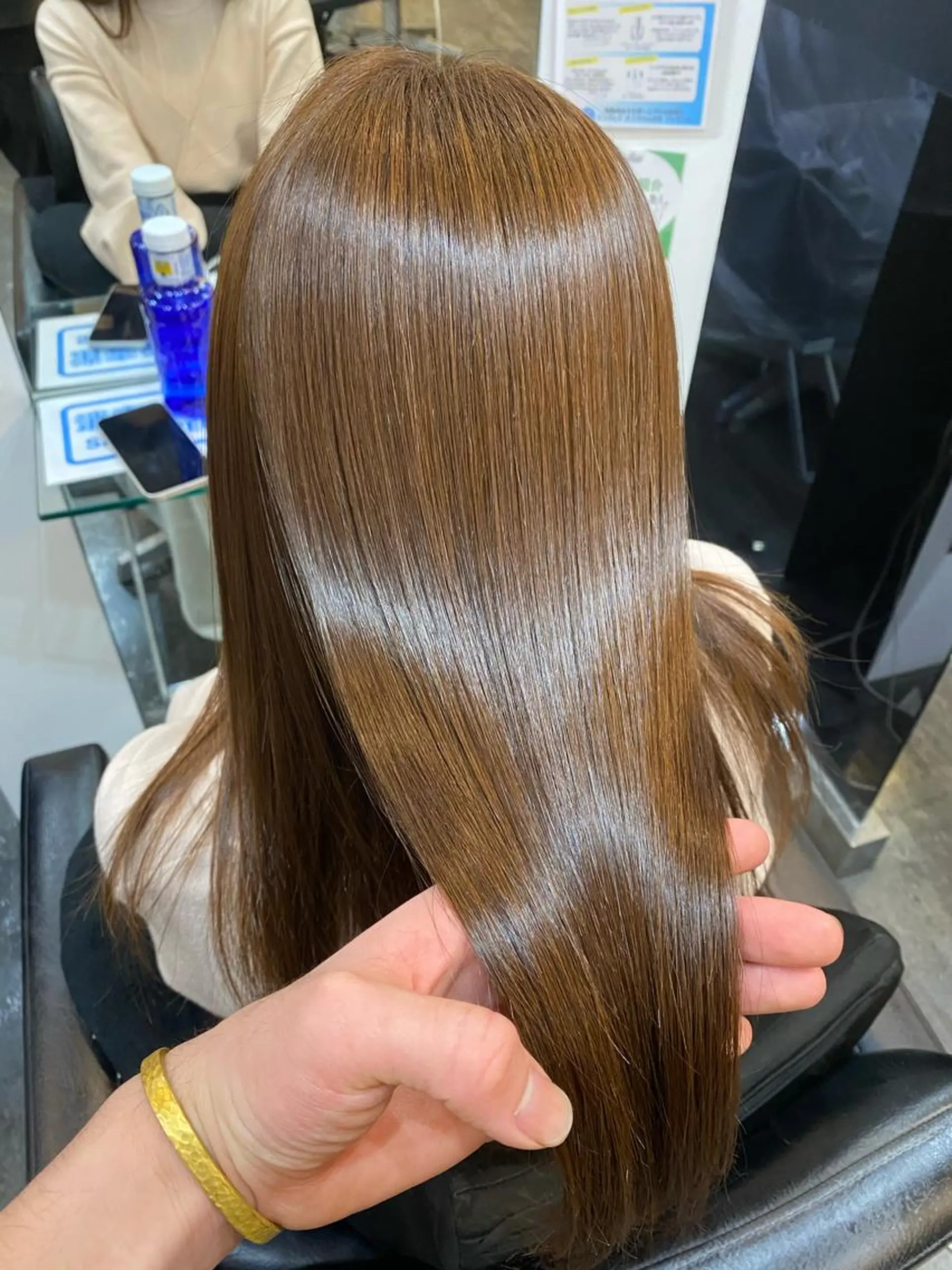 ロング ボブ ハイライト 髪質改善 山下 祐輝のヘアスタイル