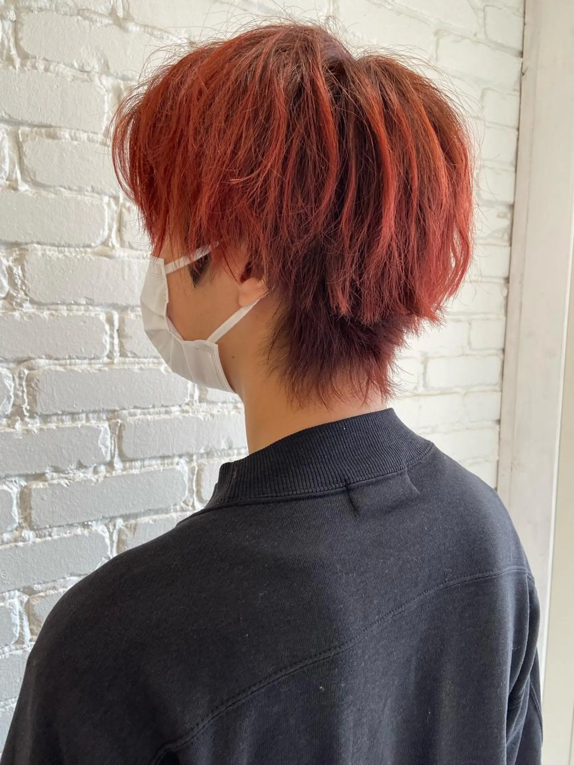 ショート カラー メンズ メンズブリーチ ブリーチ オレンジ オレンジレッド レッドカラー VANCOUNCIL春日井所属・春日井/ハイトーン /高発色カラー/中村のヘアスタイル