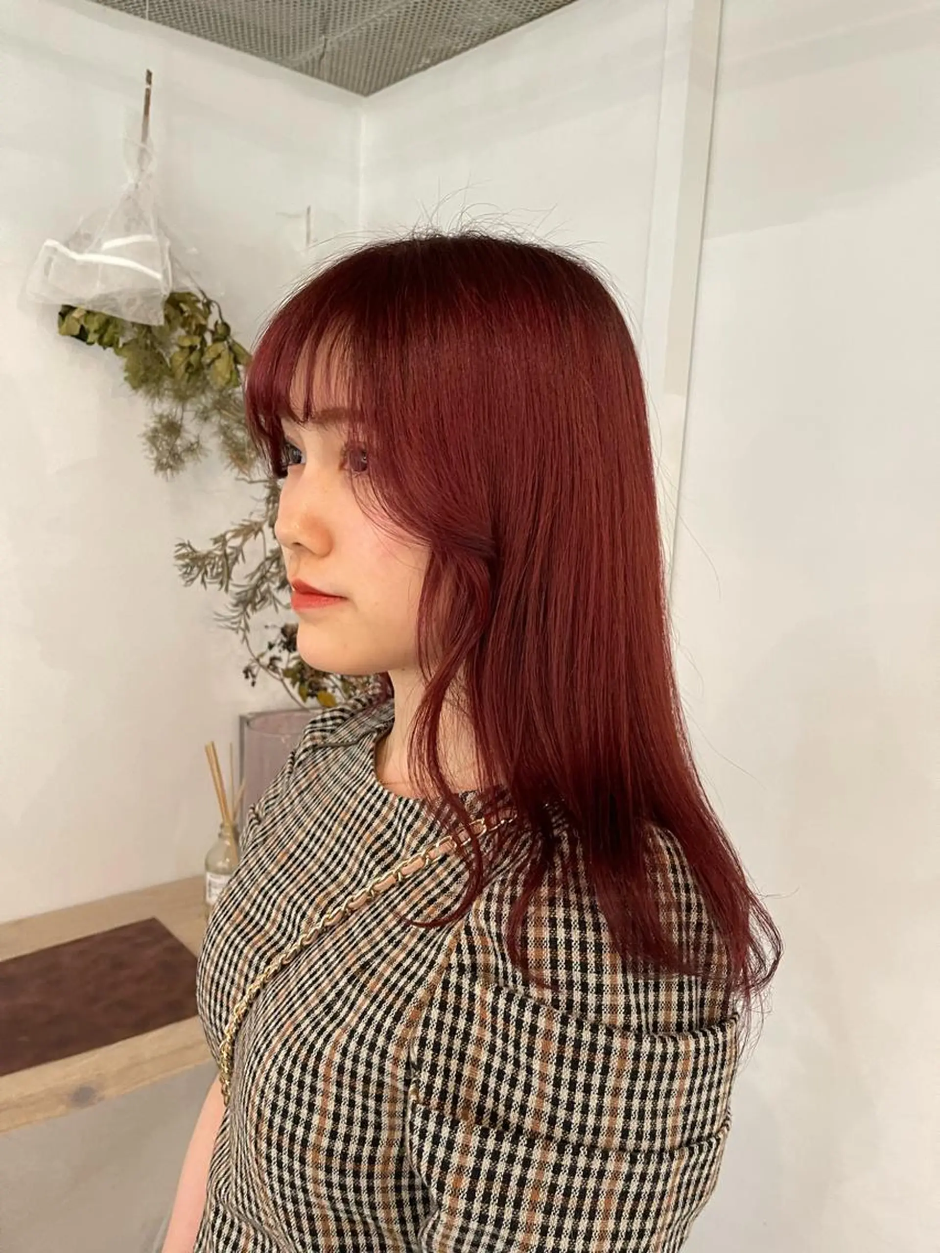 カラー ブリーチ レッドカラー ボブ/レイヤー /河内温太のヘアスタイル