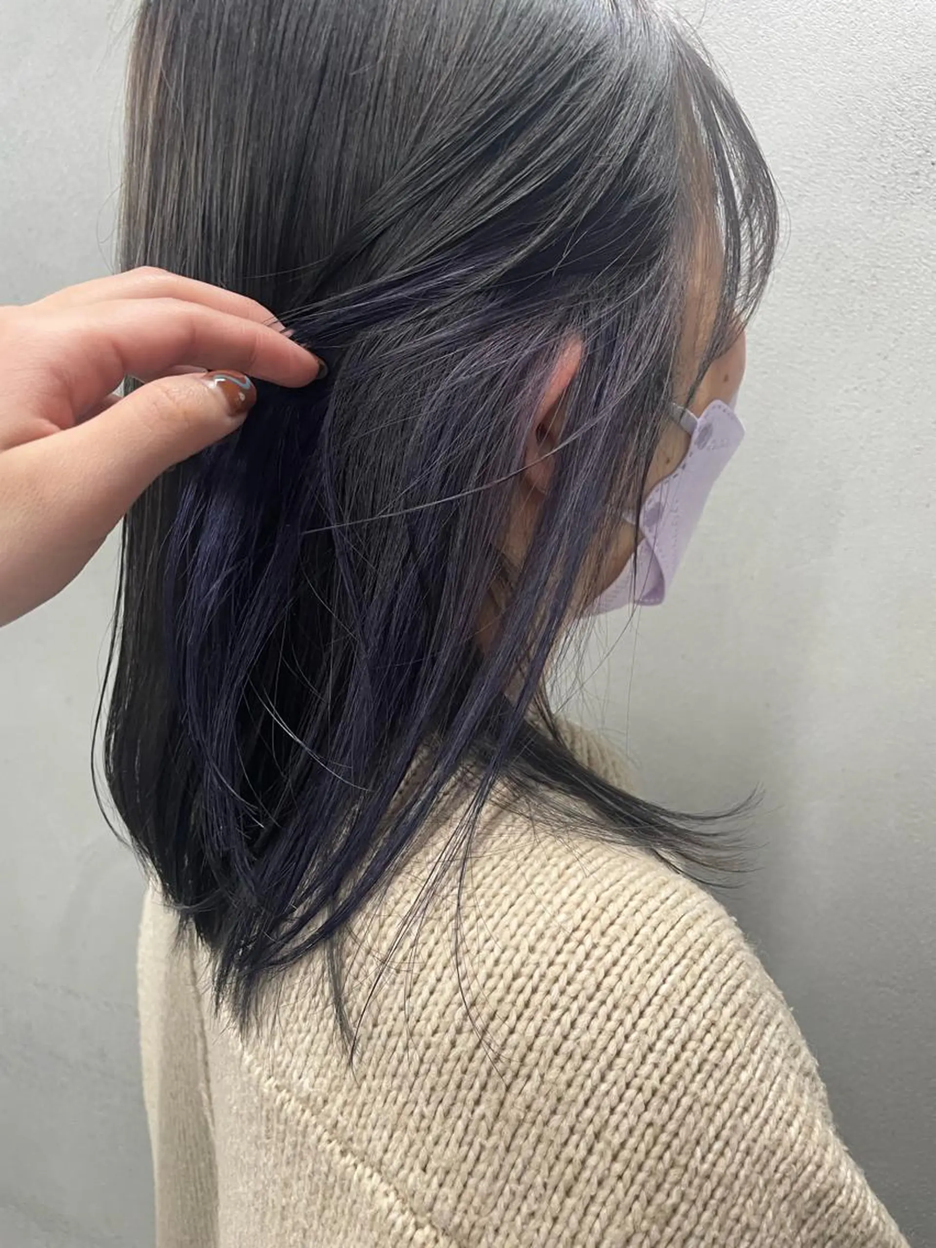 ミディアム カラー グレージュ インナーカラー ラベンダーカラー ラベンダーグレージュ ラベンダーグレー #tag  田島 純奈のヘアスタイル