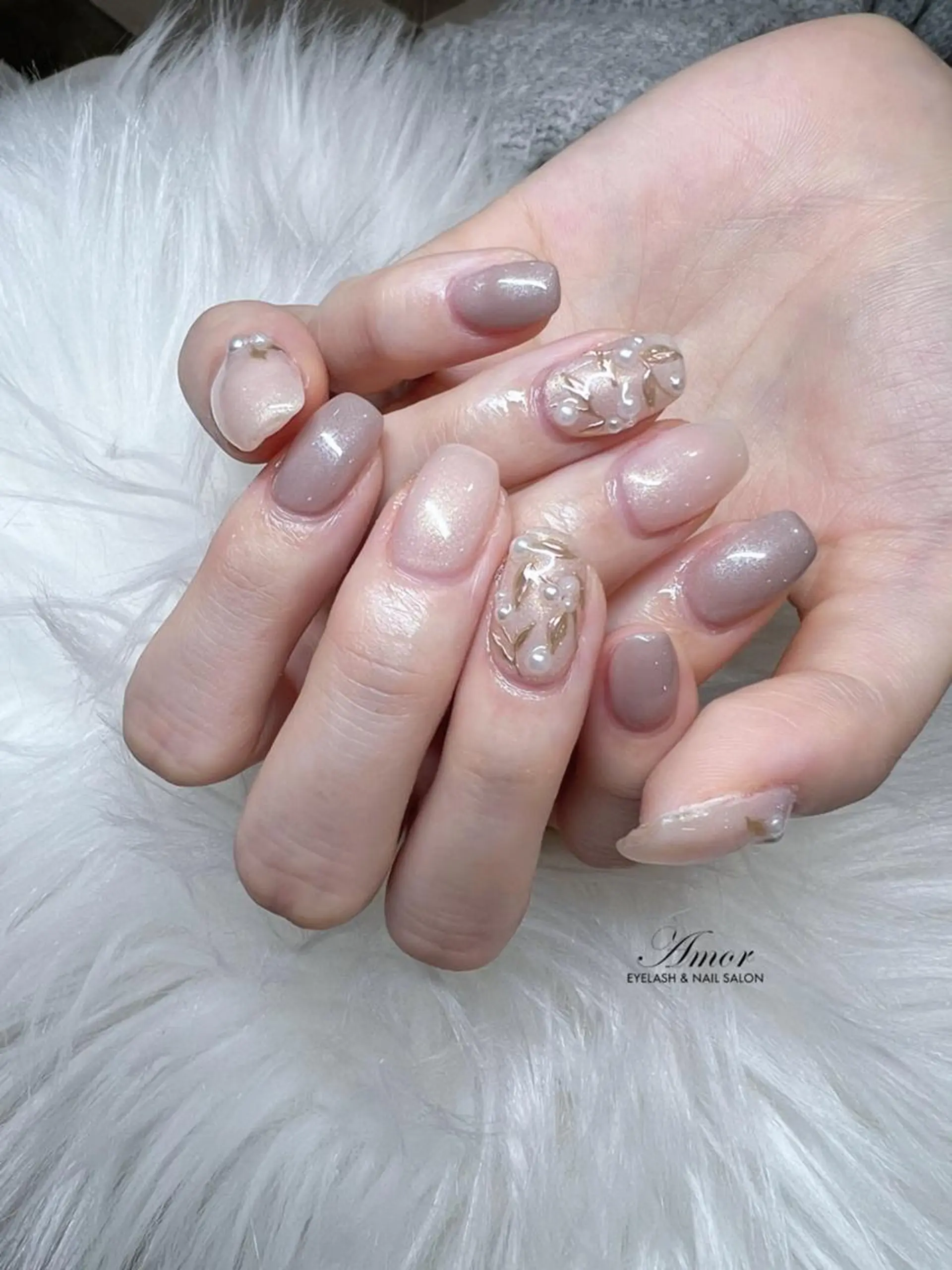 ネイル マグネットネイル ニュアンスネイル 春ネイル ハンドネイル Nailist ★Amo★のネイルデザイン