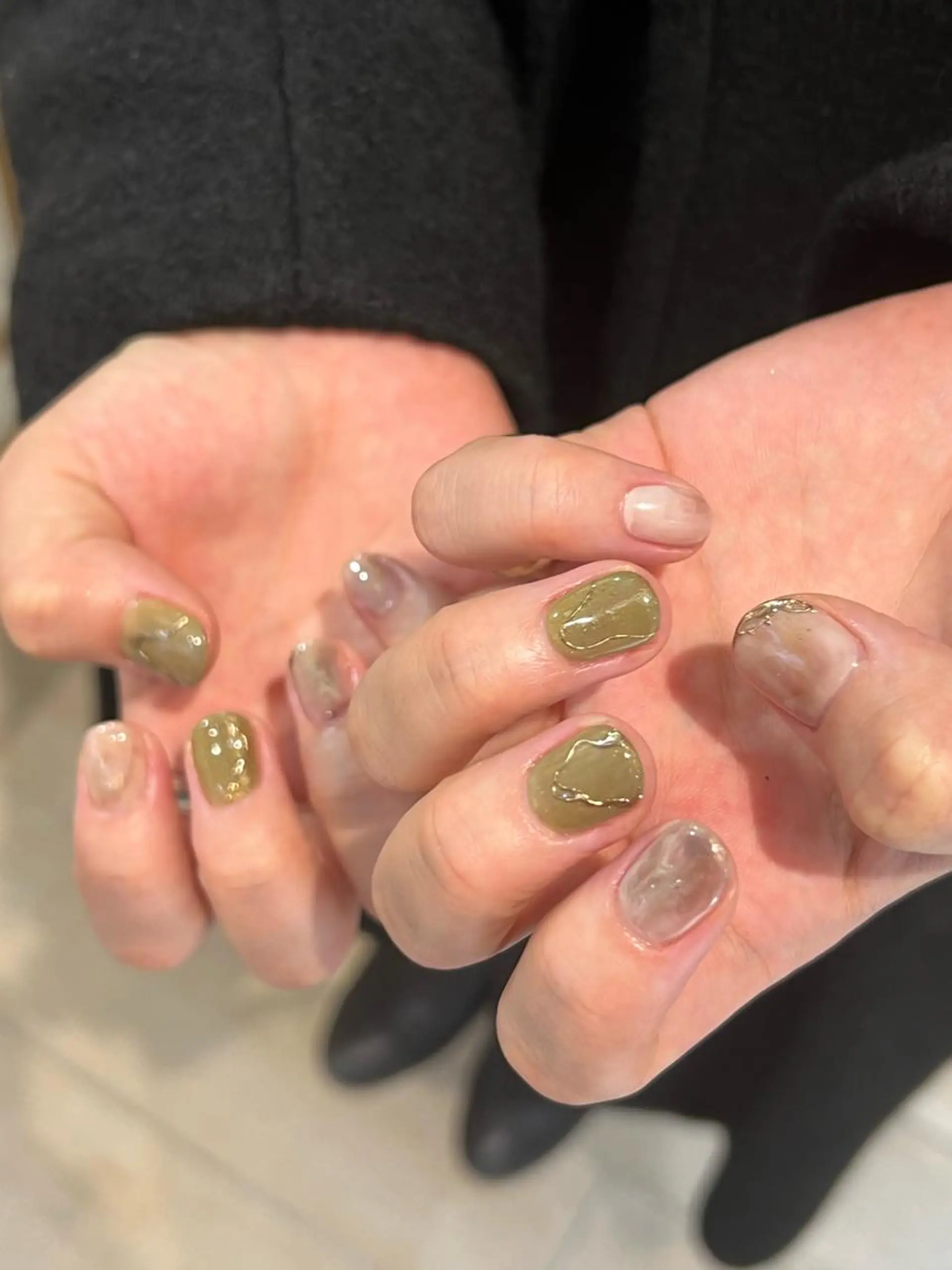 ネイル グリーン ピスタチオネイル JurerEye☆ Marikoのネイルデザイン