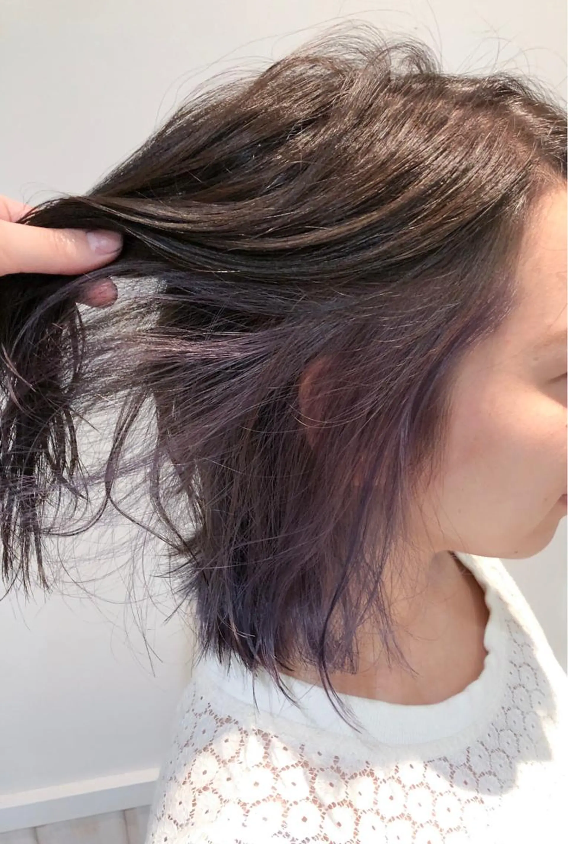 ミディアム カラー アッシュ インナーカラー ラベンダーカラー ラベンダーアッシュ un所属・un 溝の口 伊豆本のマツエク・マツパデザイン