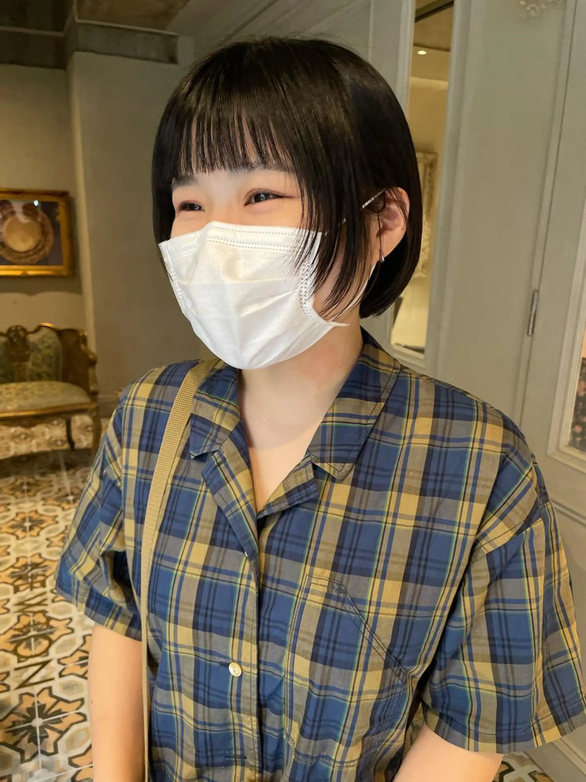 ミディアム ボブ レイヤーカット ベージュ🤎透明感 カラー🤎anriのヘアスタイル