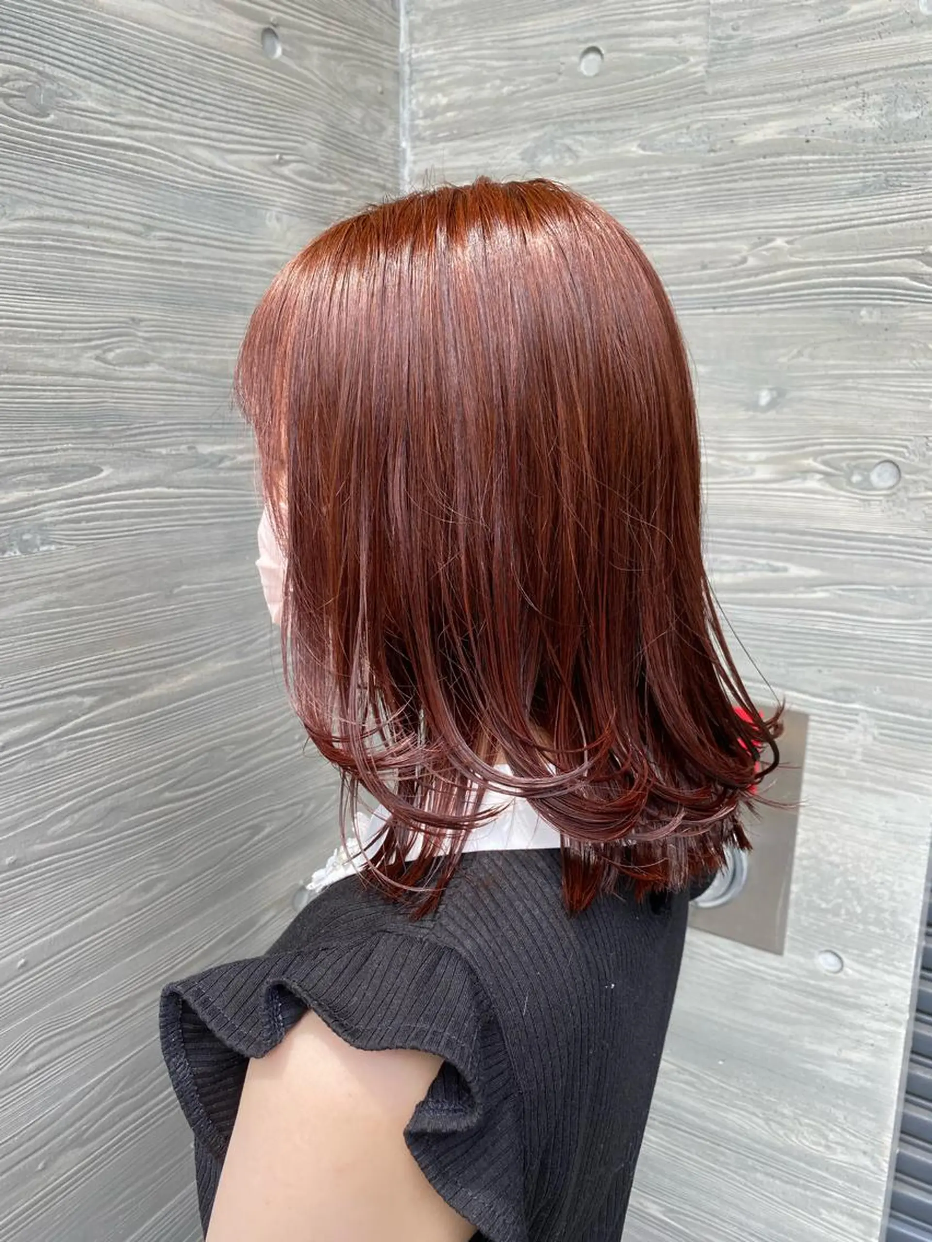 ミディアム YASU🍎CUT 赤系カラー/ヘアケアのヘアスタイル