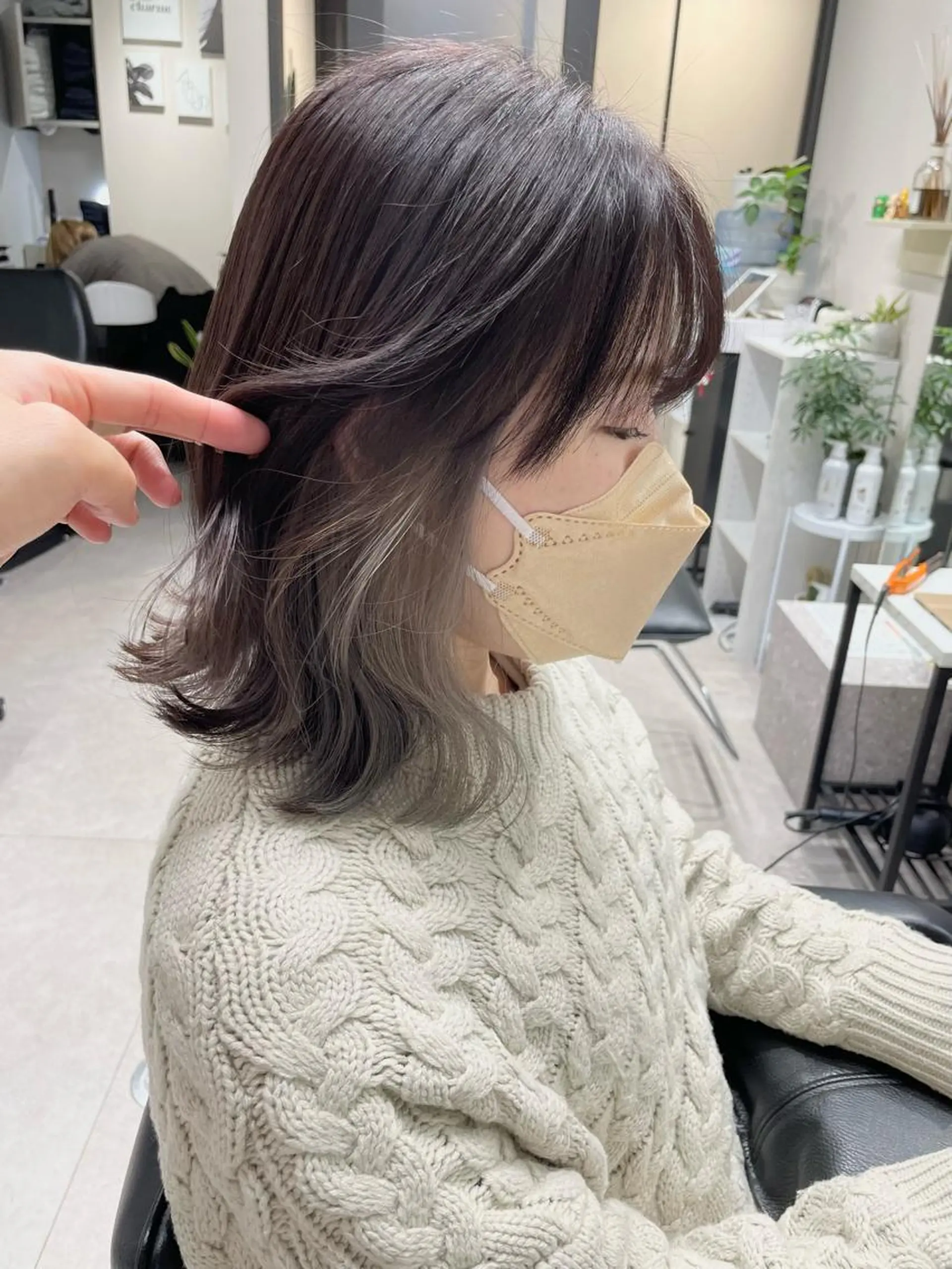 ミディアム カラー ヘアカラー トリートメント 髪質改善will hairdesignのヘアスタイル