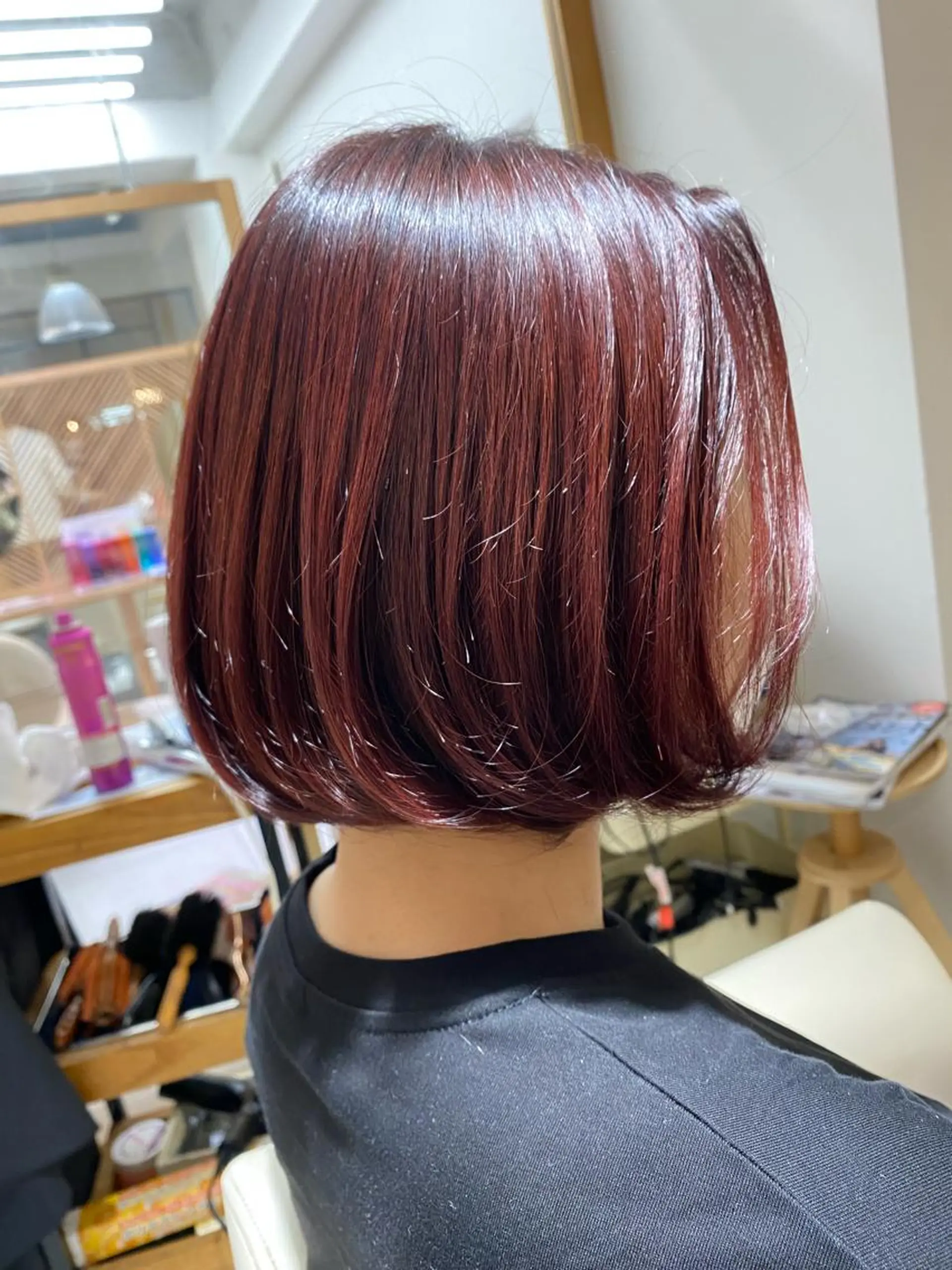 ミディアム カラー カット ヘアカラー トリートメント 安永 涼のヘアスタイル