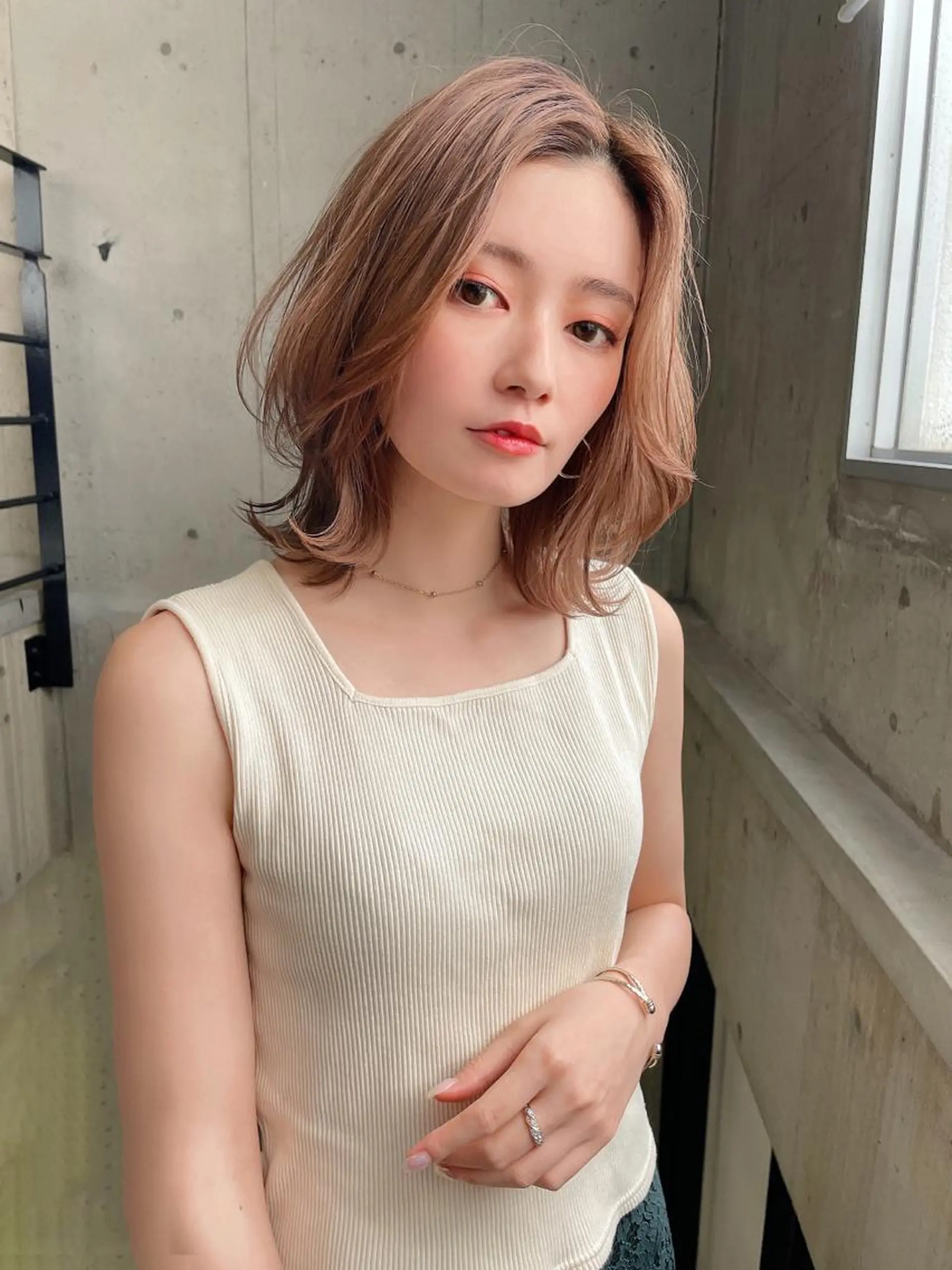 ミディアム カラー パーマ ヘアアレンジ キッズ ネイル マツエク・マツパ Lond jeloud 名古屋所属・髪質改善 の達人/杉原碧仁のヘアスタイル