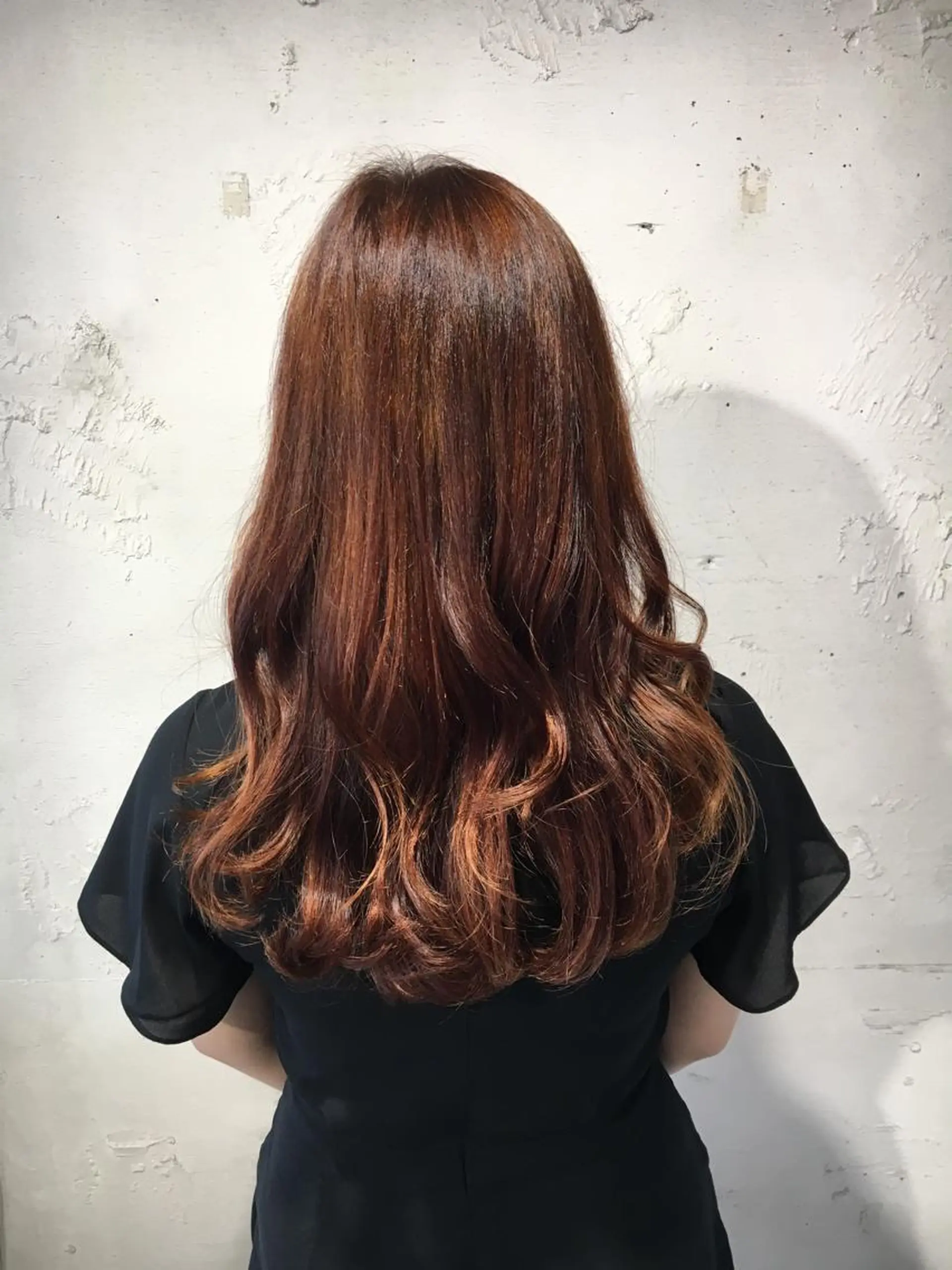 セミロング カラー ヘアアレンジ オレンジ ✨艶髪✨透明感✨ 山内大樹のヘアスタイル