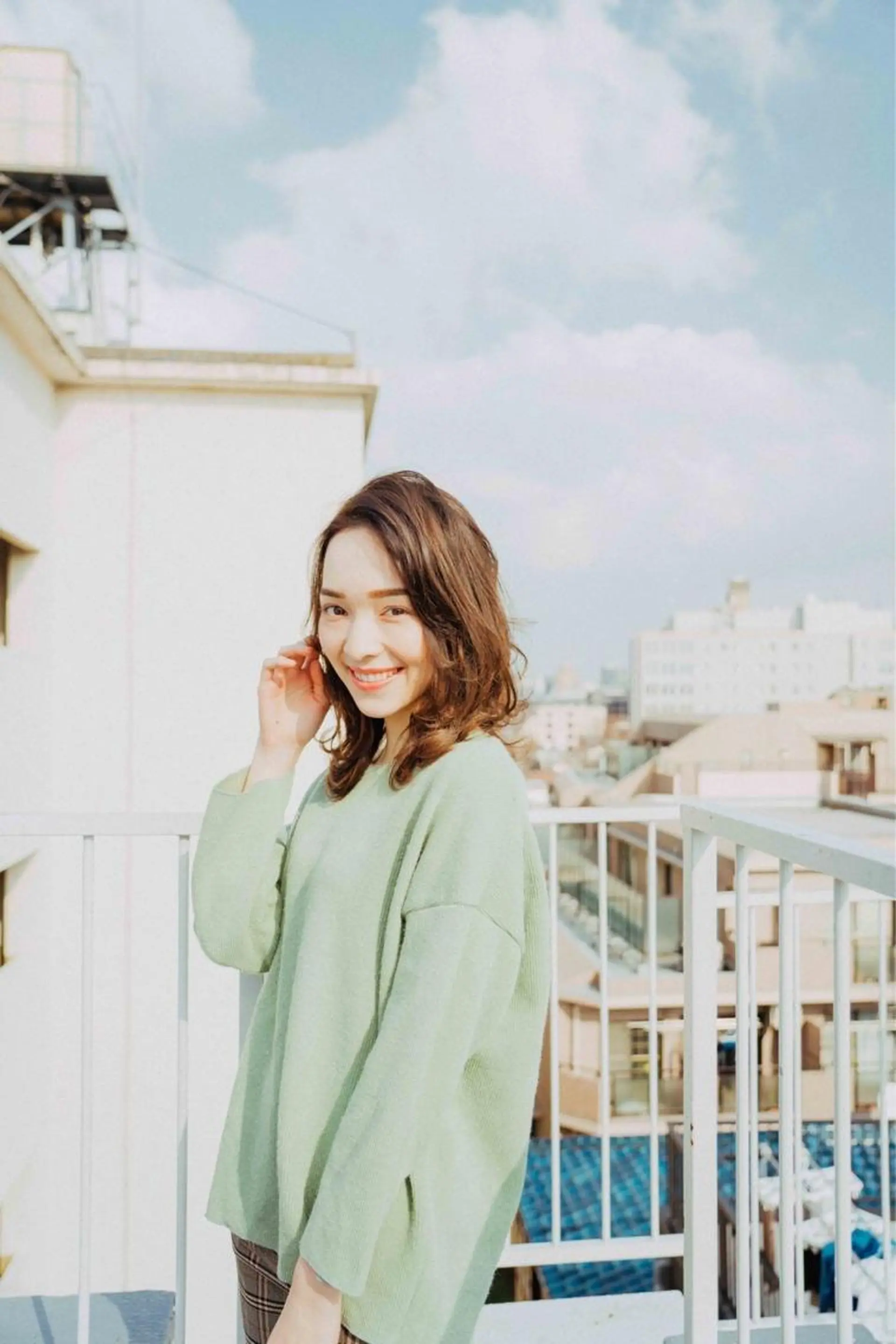 ミディアム カラー パーマ ヘアアレンジ キッズ ネイル マツエク・マツパ アディクシーカラー 透明感カラー ボブ ウルフカット ショートネイル unu hair所属・藤井 仁紀のヘアスタイル