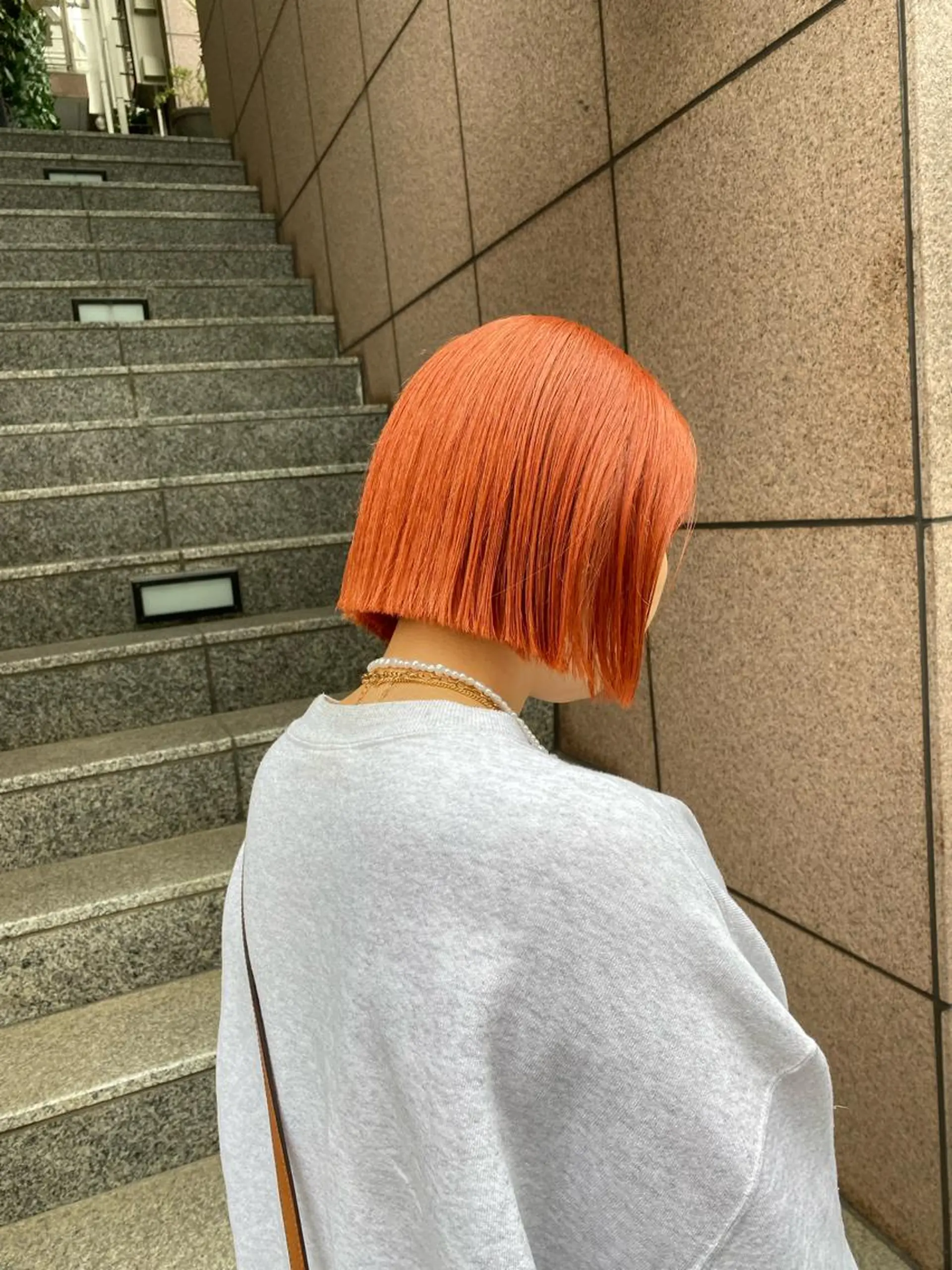 ミディアム カラー ブリーチ オレンジ ボブ カット ヘアカラー 艶カラー 🤍🫧/makoのヘアスタイル