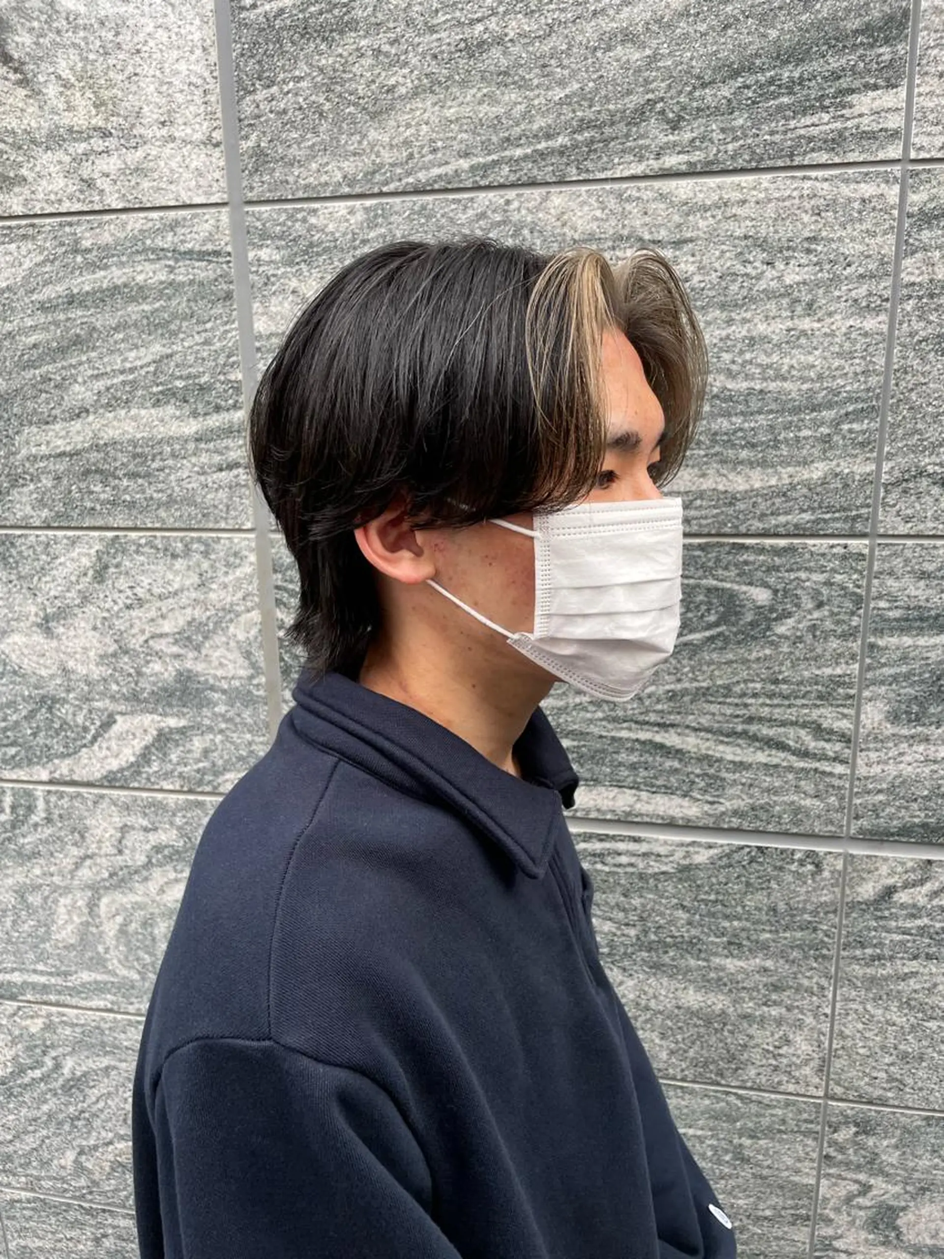 セミロング ヘアアレンジ メンズ 艶カラー の達人のヘアスタイル