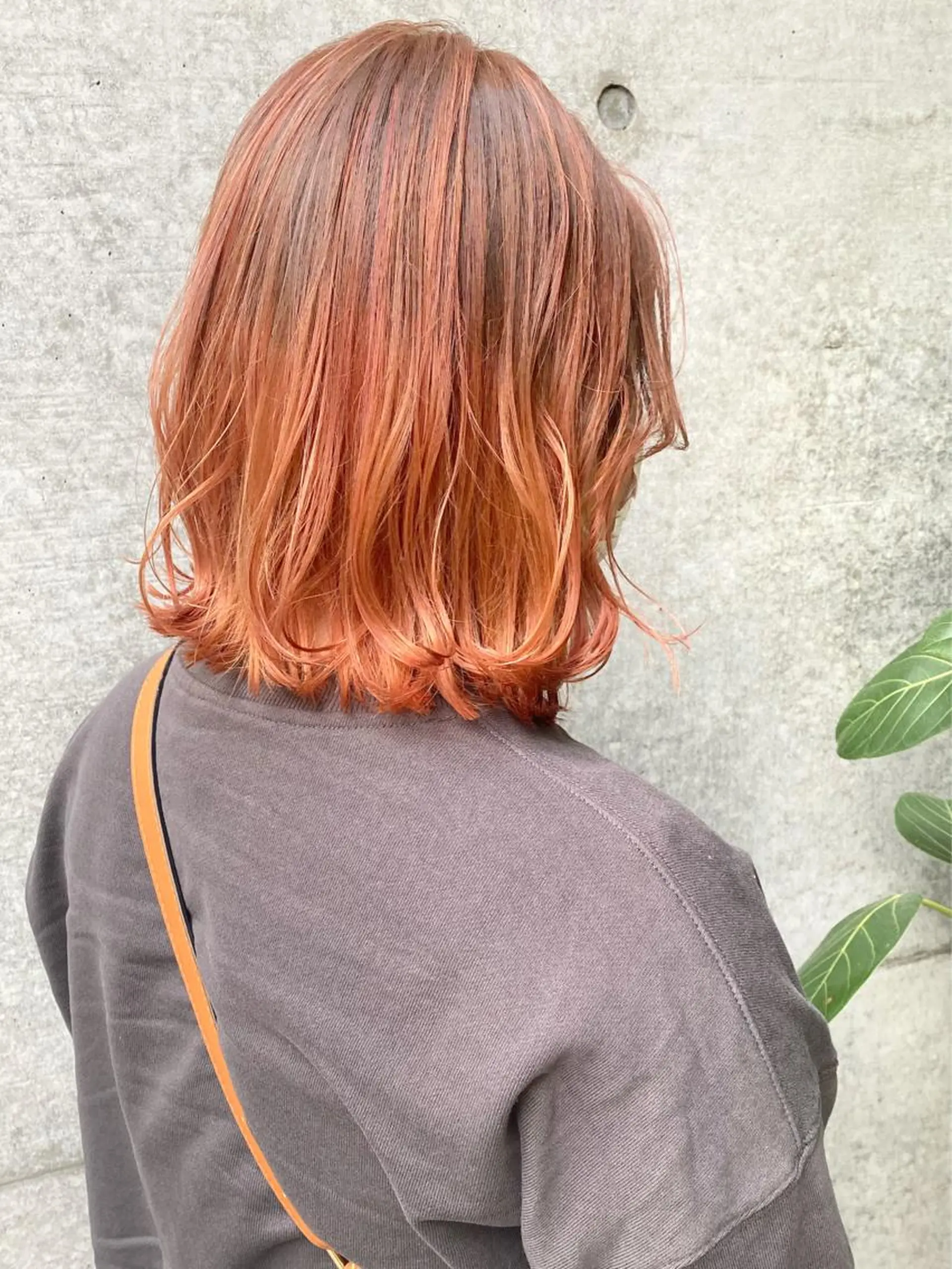 ミディアム カラー オレンジ ヨシンモリ 韓国風ヘア clomus所属・YUKA艶髪 🌸寛ぎ部屋のヘアスタイル