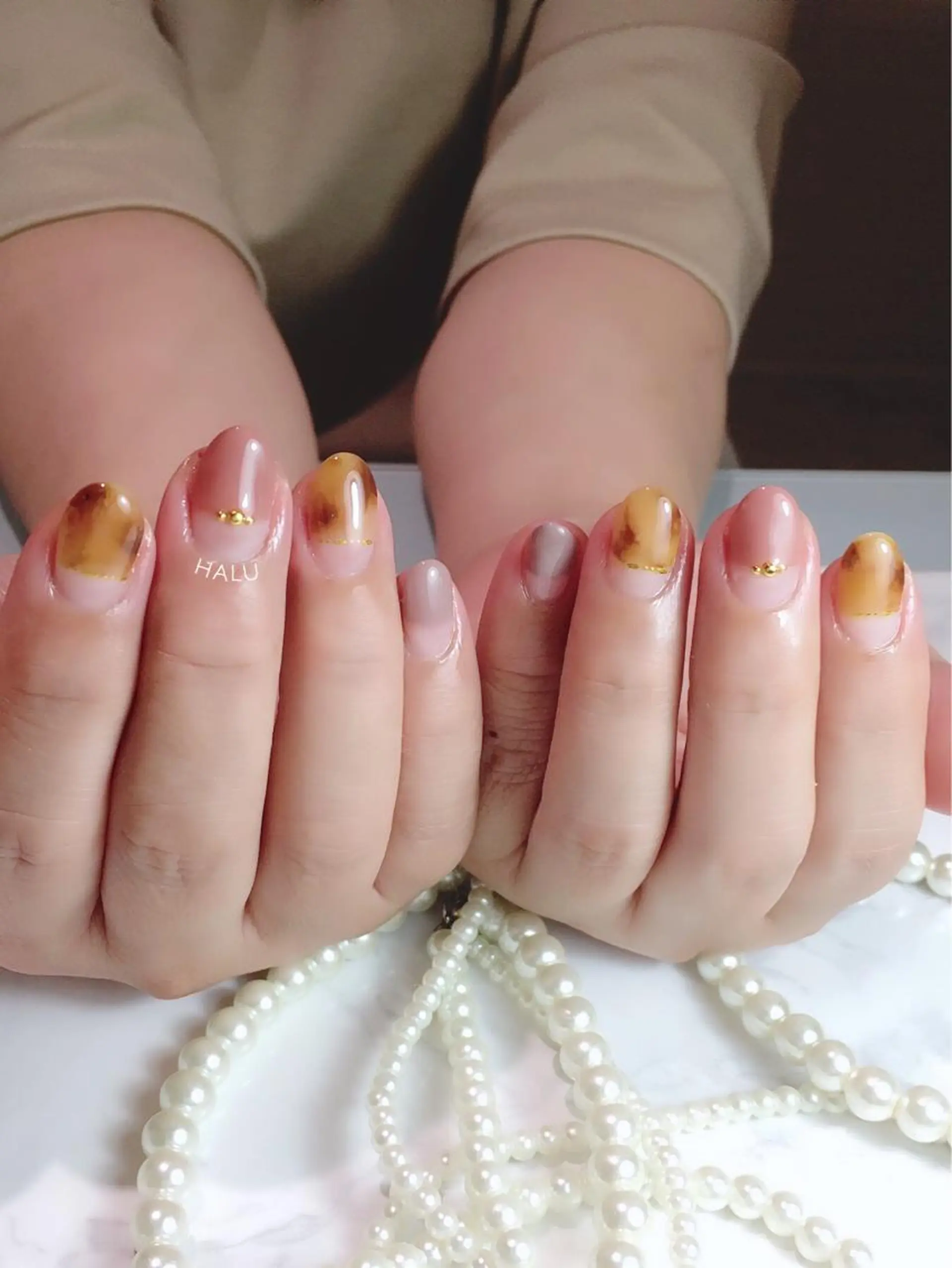 ネイル べっ甲ネイル HALU ハルのネイルデザイン