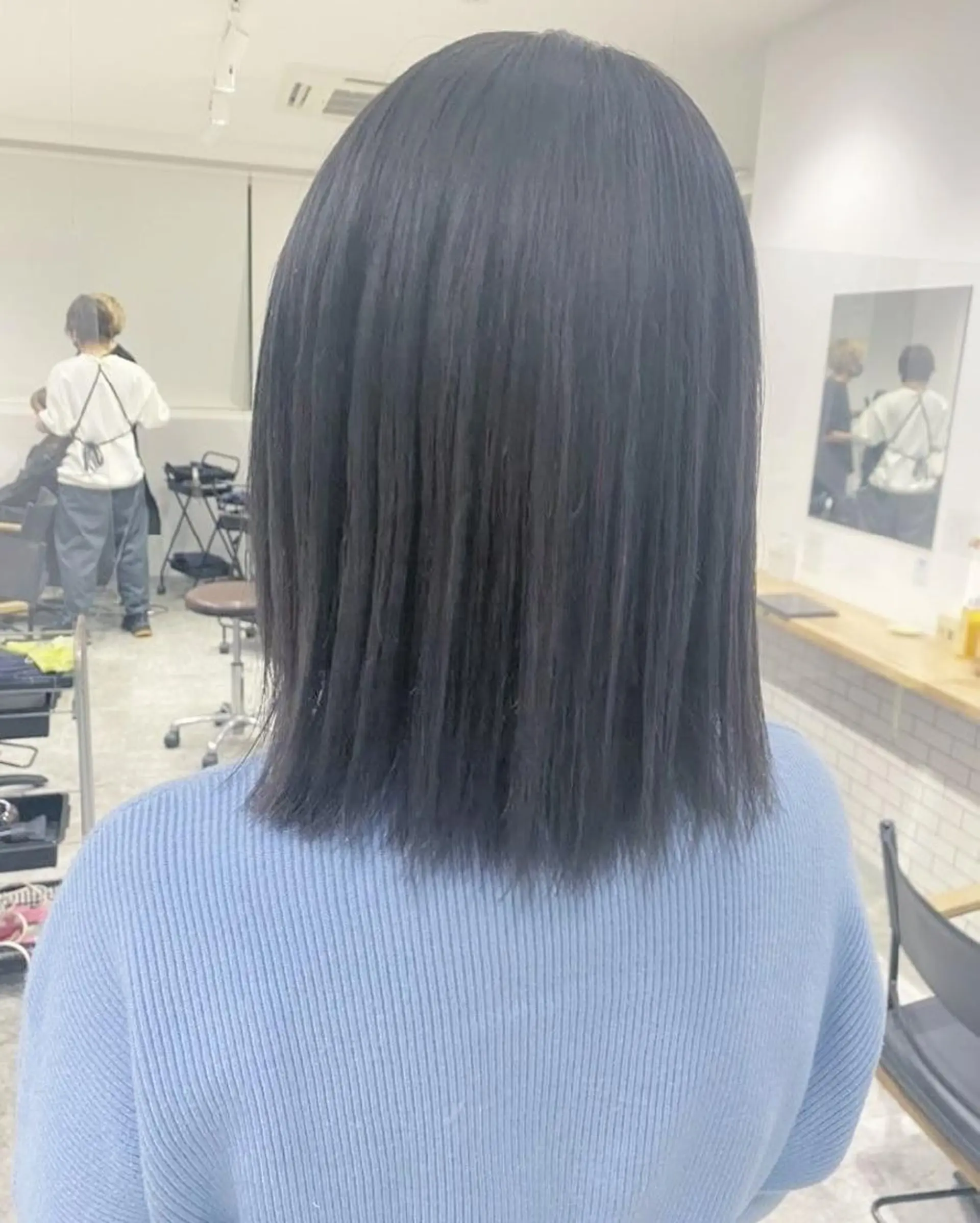 ミディアム カラー ダークグレー ダークグレージュ グレージュ JIL BLAN 京都所属・RU RIのヘアスタイル