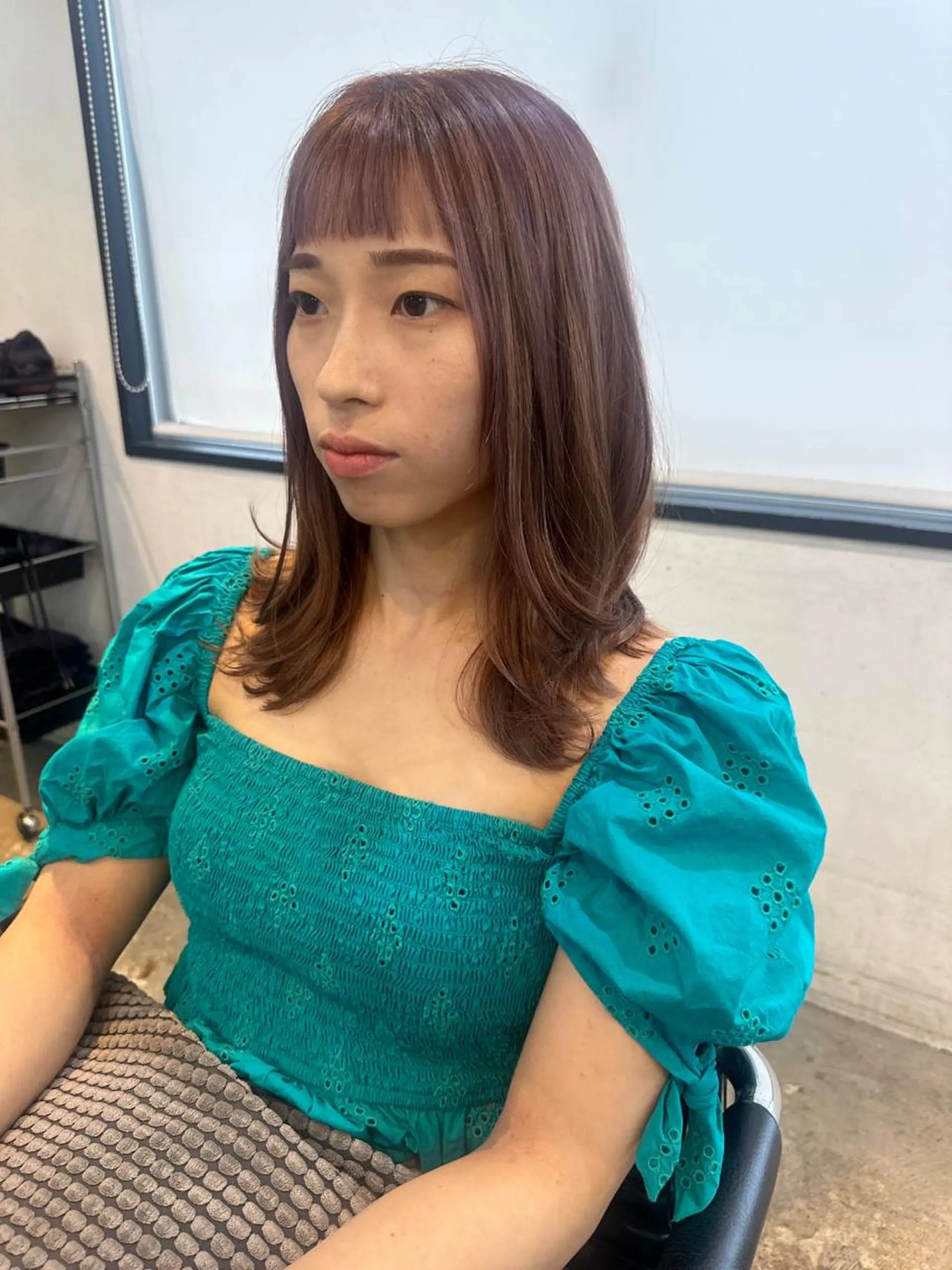 ミディアム カラー ヘアアレンジ ブリーチ stylist/蛯谷 珠里のヘアスタイル