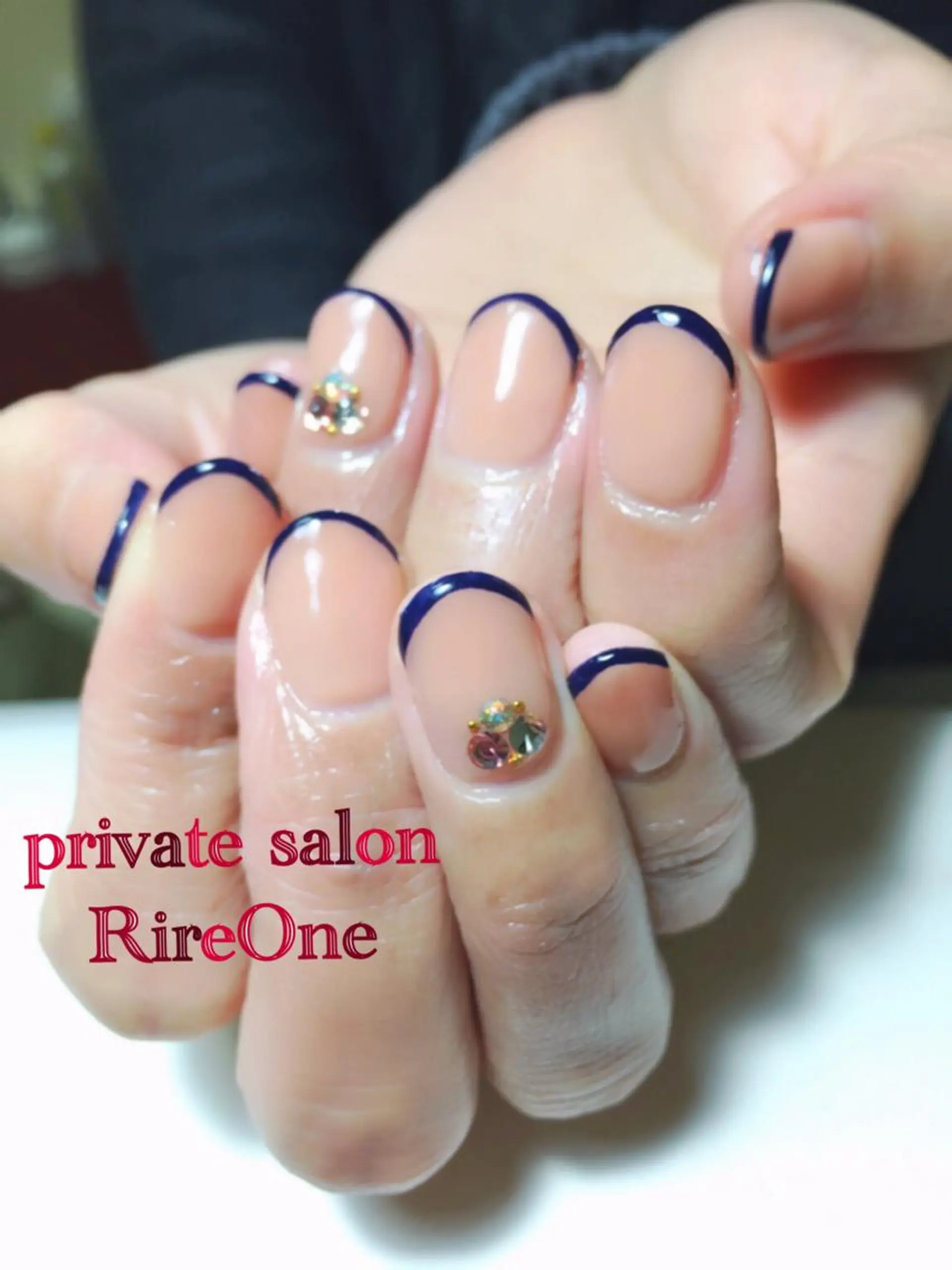 ネイル フレンチネイル ラメ(グリッター) RireOne ~リルワン~のネイルデザイン