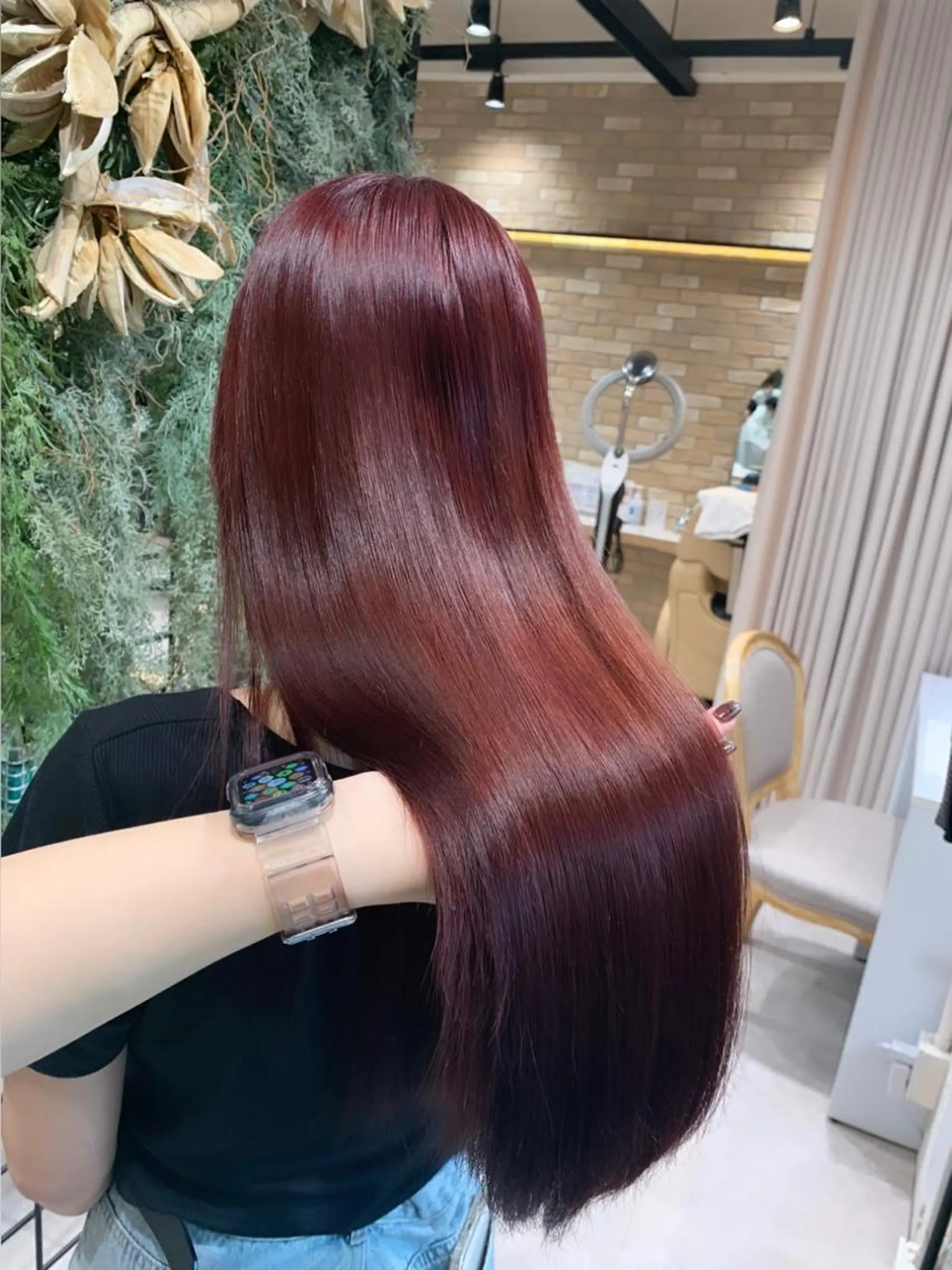 ロング カラー レッドカラー 【髪質改善】 優菜のヘアスタイル