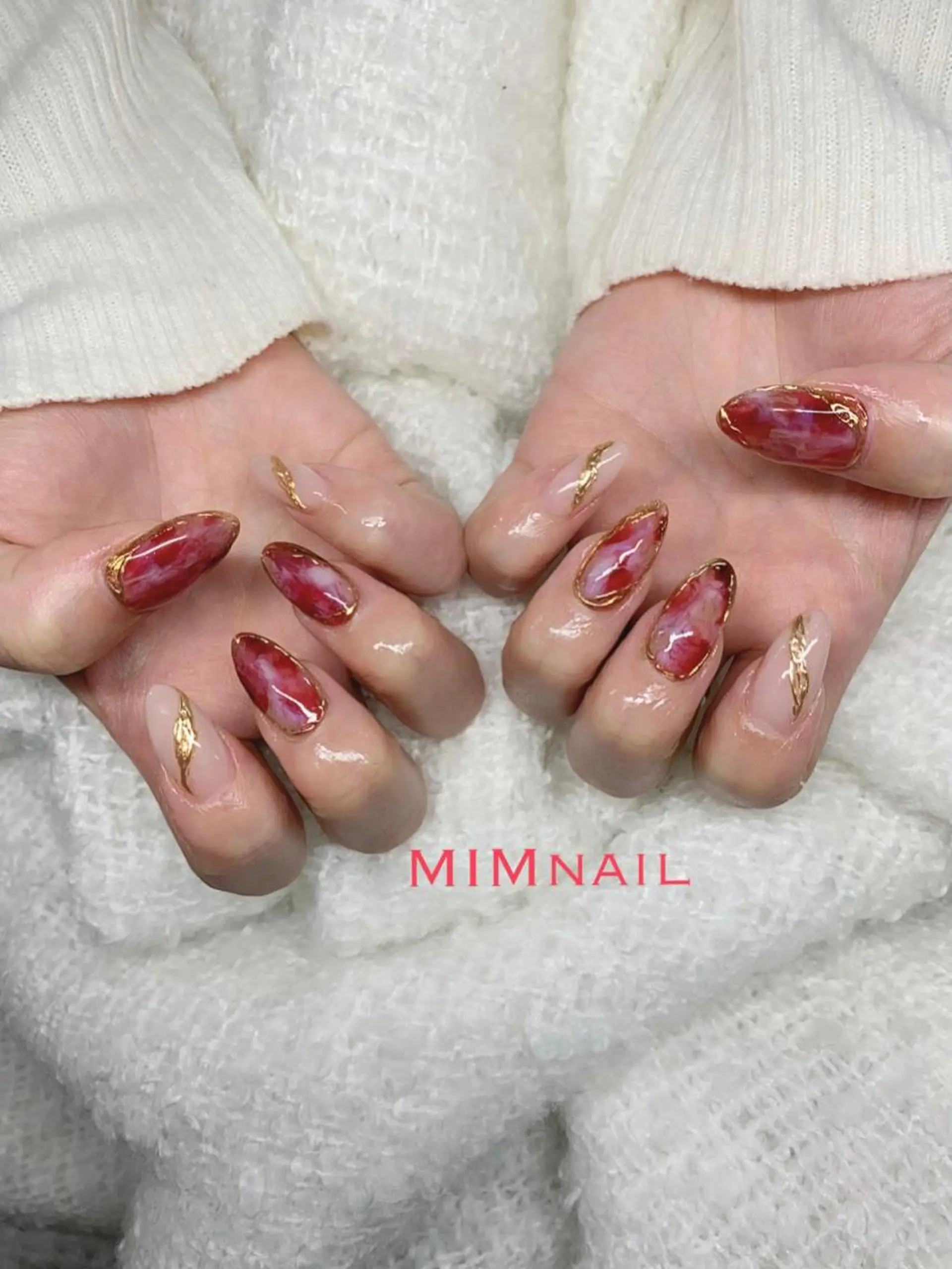 ネイル ボルドー ニュアンスネイル *･*MIMnail 1号店･*:･*のネイルデザイン