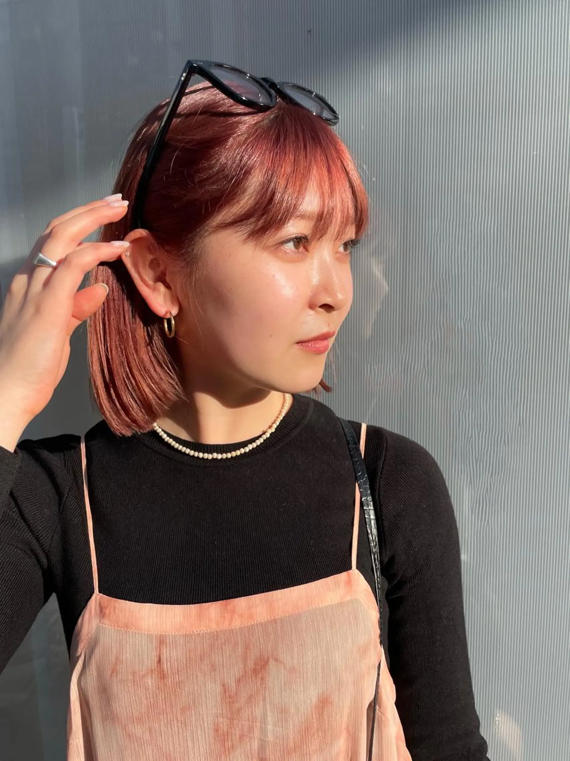 ショート カラー レッドカラー 松永 梨央のヘアスタイル