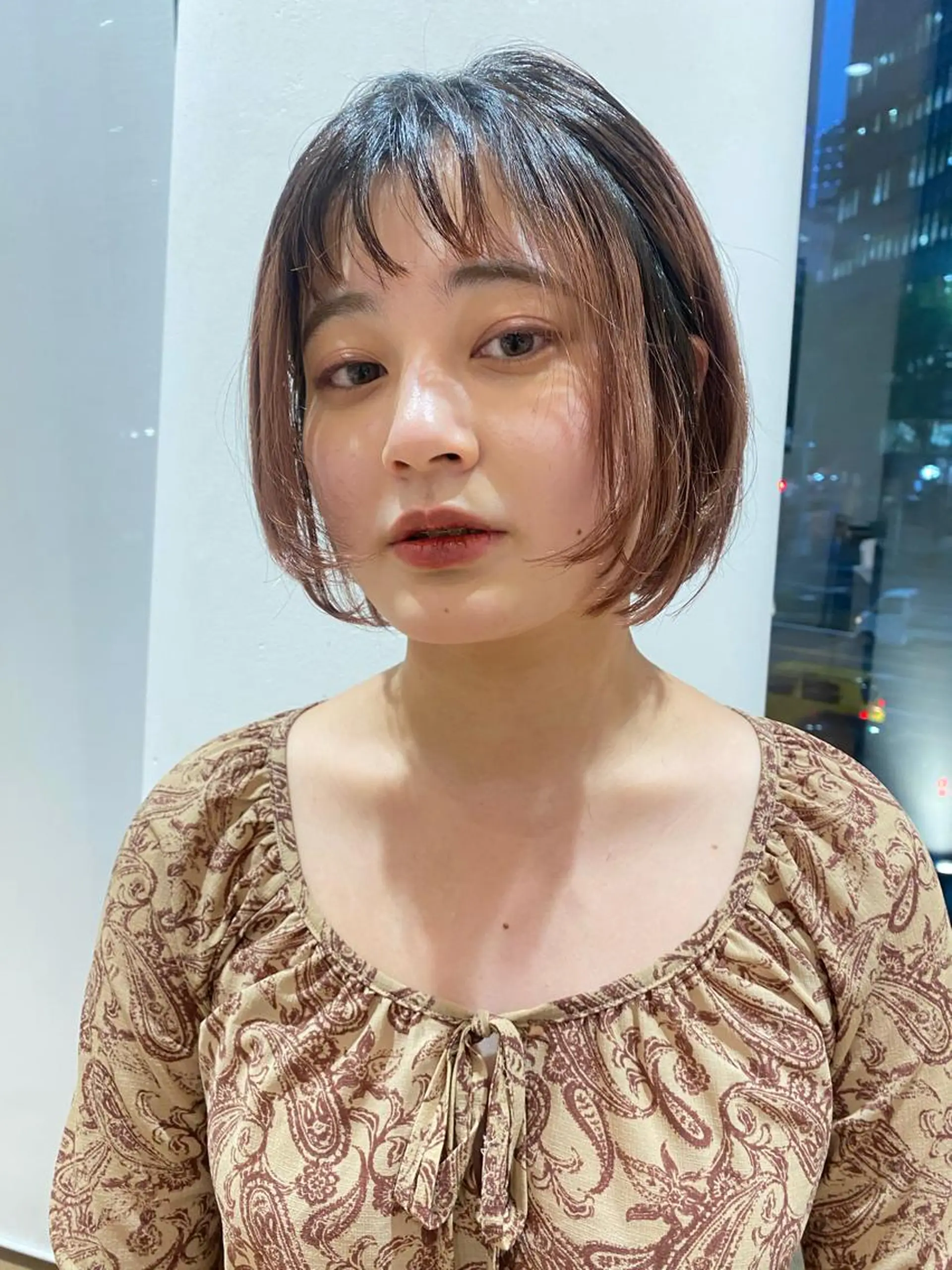 ショート ボブ ハイライト 髪質改善 増井 彩乃のヘアスタイル