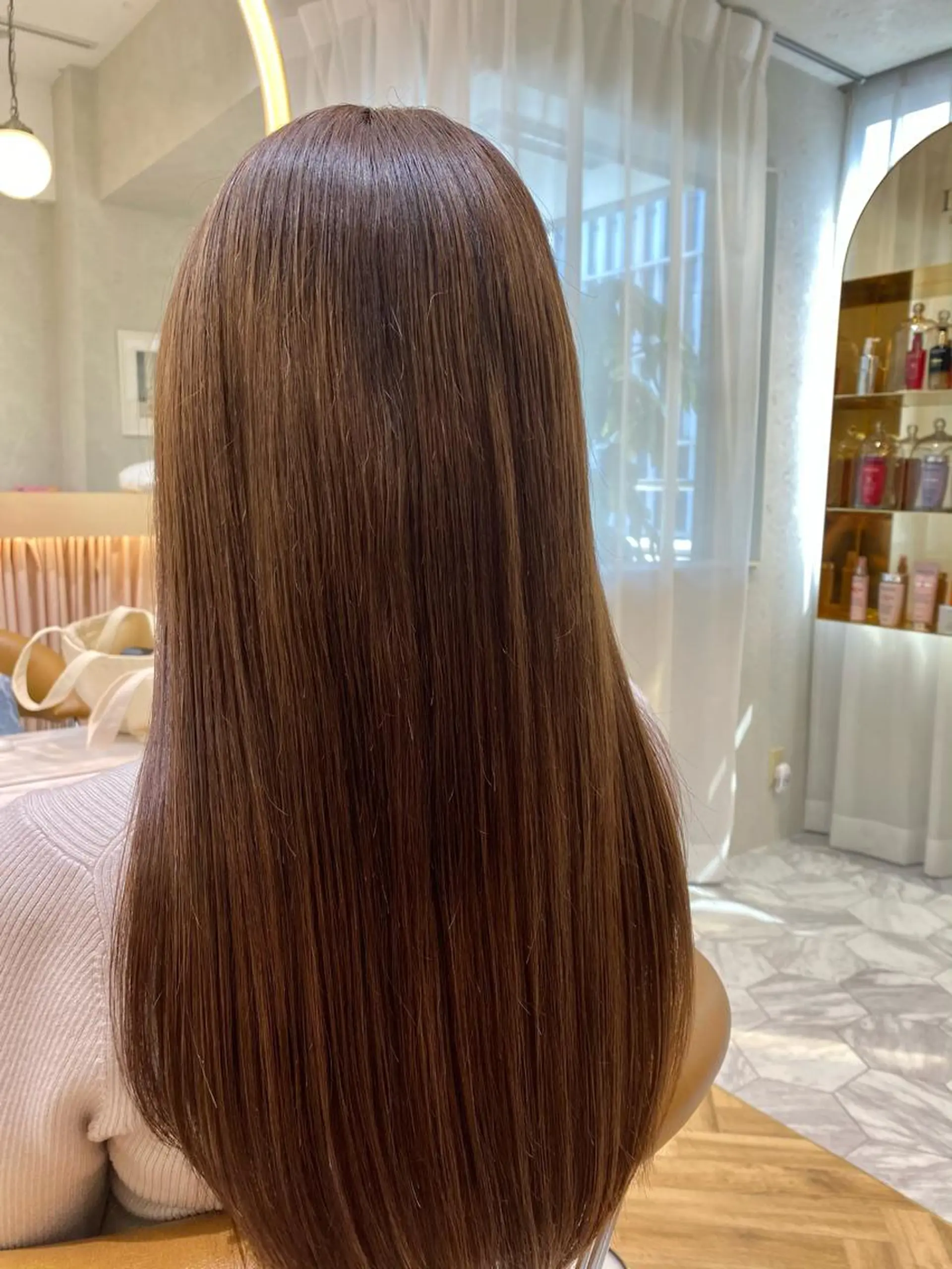 セミロング 韓国ヘア/レイヤー/ 縮毛矯正🫧伊勢のヘアスタイル