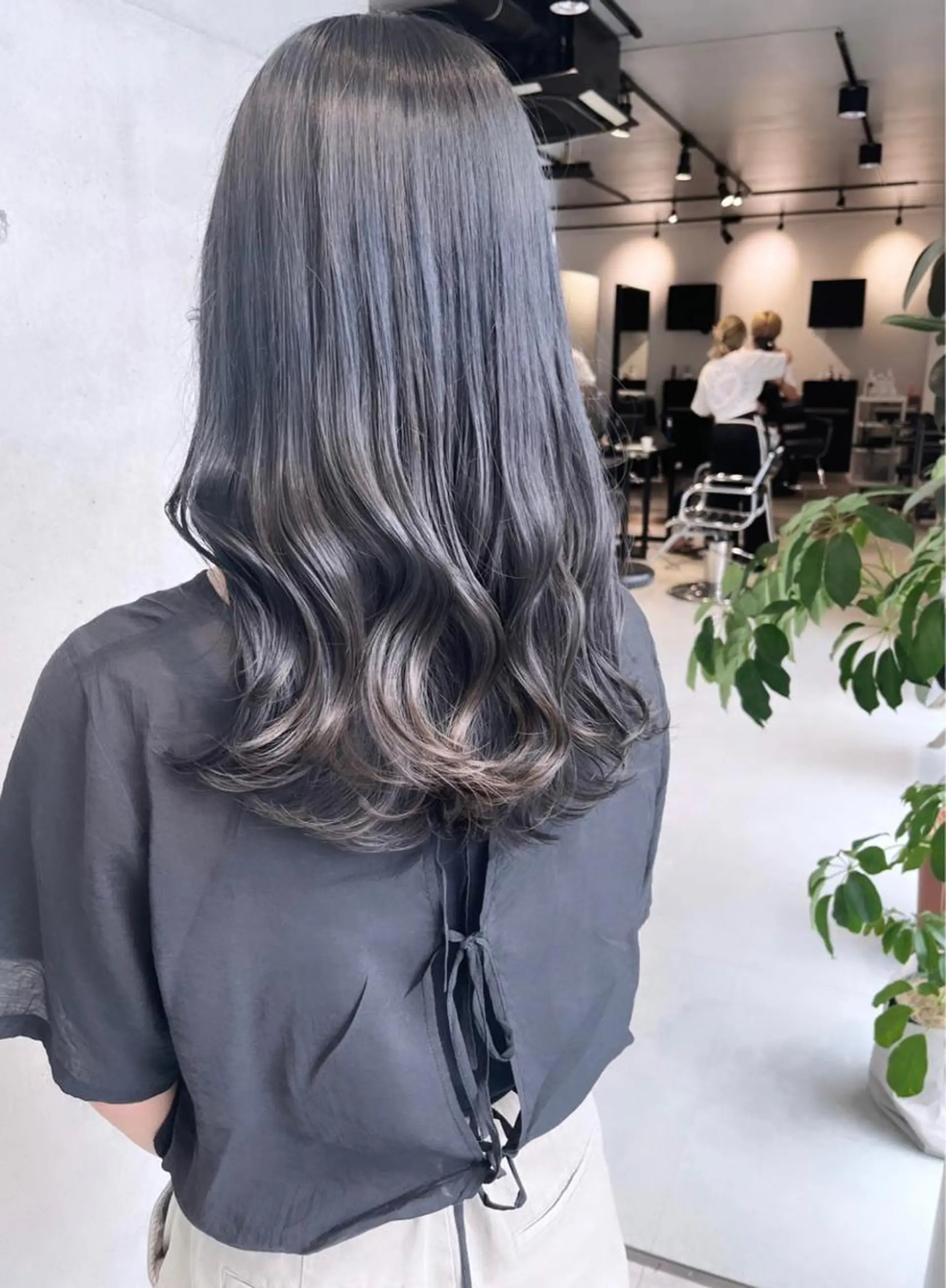 ロング カラー カット ヘアカラー トリートメント ヘッドスパ 透明感/オリーブ/ グレージュ/YUKAのヘアスタイル