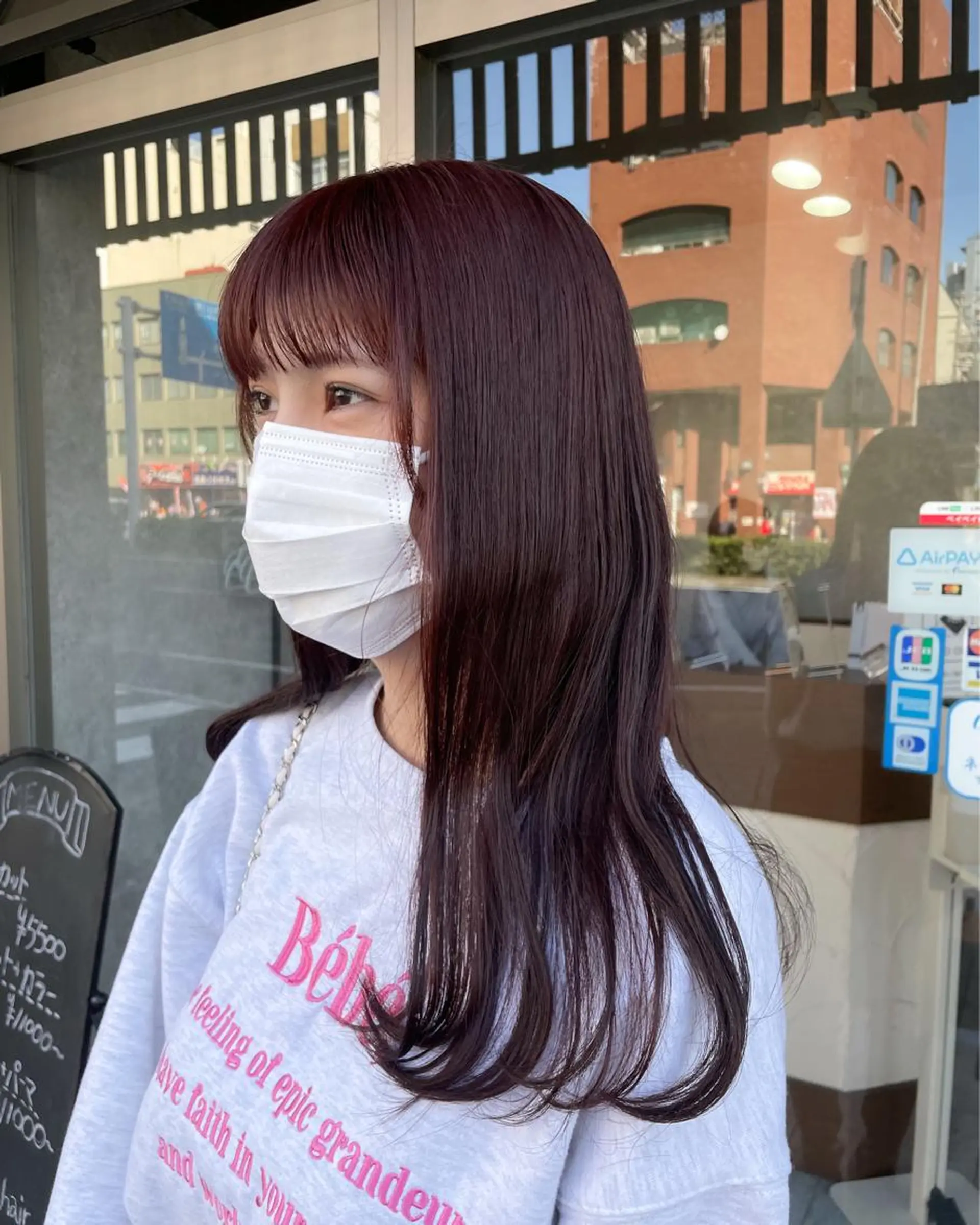 セミロング カラー ブラウンカラー ピンクカラー ピンクブラウン ヘアカラー トリートメント イワタ マハ/ minim hairのヘアスタイル