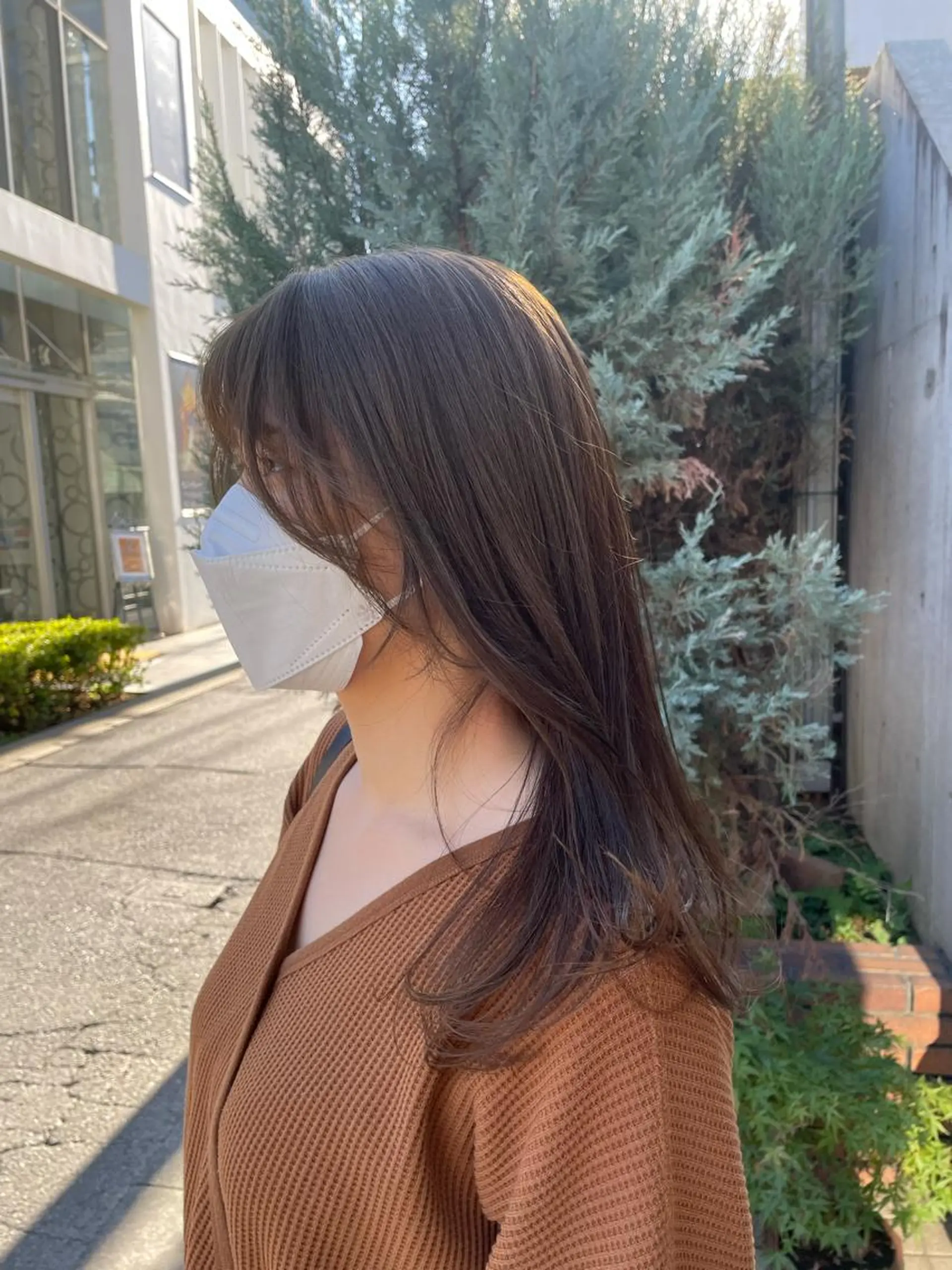 ロング カラー ヘアアレンジ グレージュ オリーブグレージュ オリーブグレー GO TODAY  シェアサロン札幌店所属・kana .のヘアスタイル