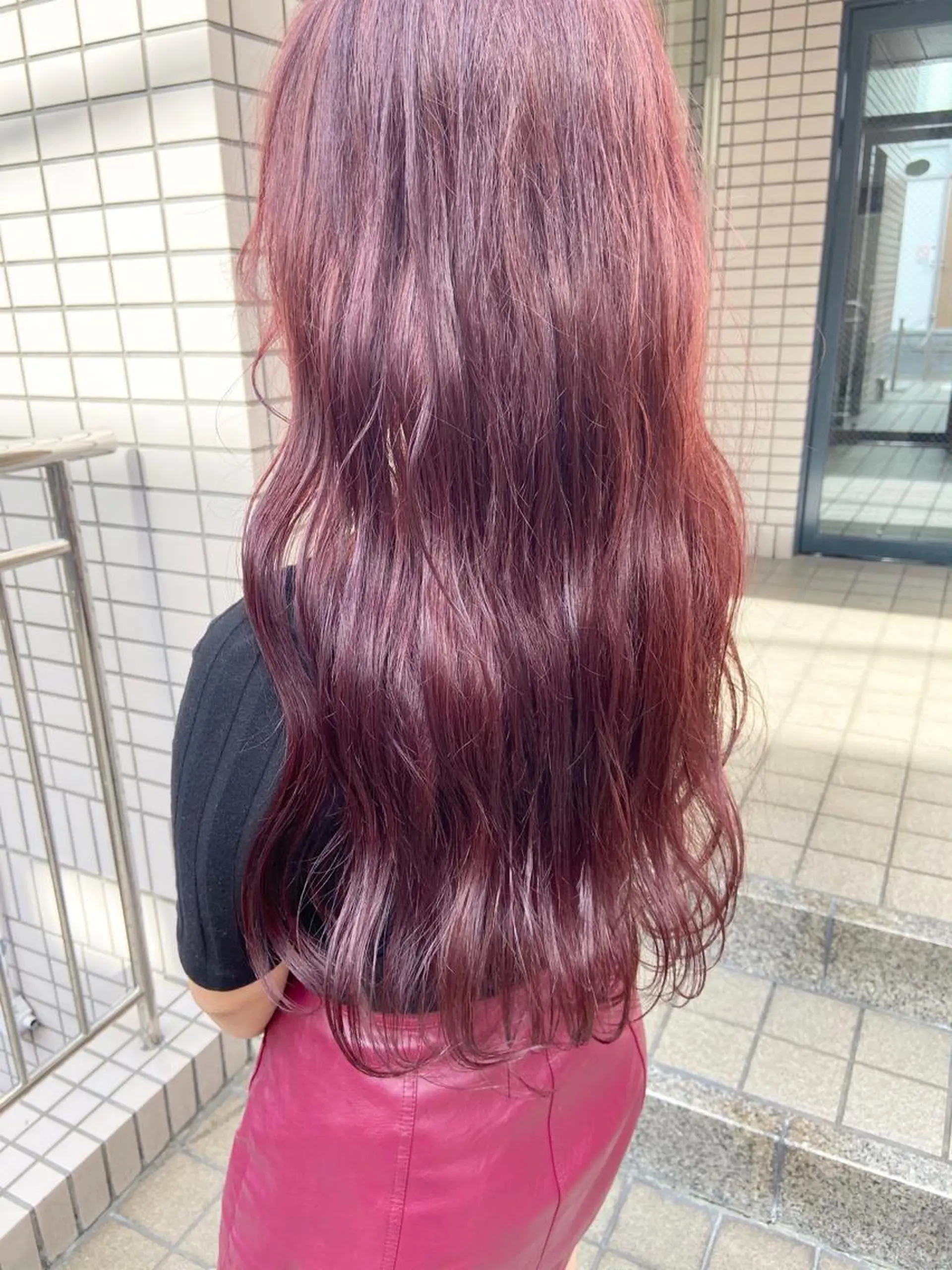 ロング カラー ヘアアレンジ ピンクカラー レイヤーカット指名 No.1💖マユカのヘアスタイル