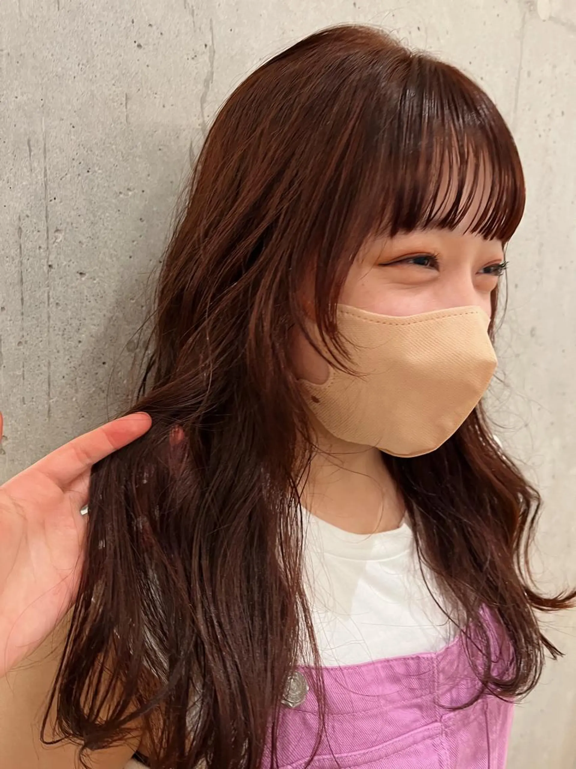 セミロング カラー オレンジ 暖色/パーマ 🌼クニトウメイのヘアスタイル