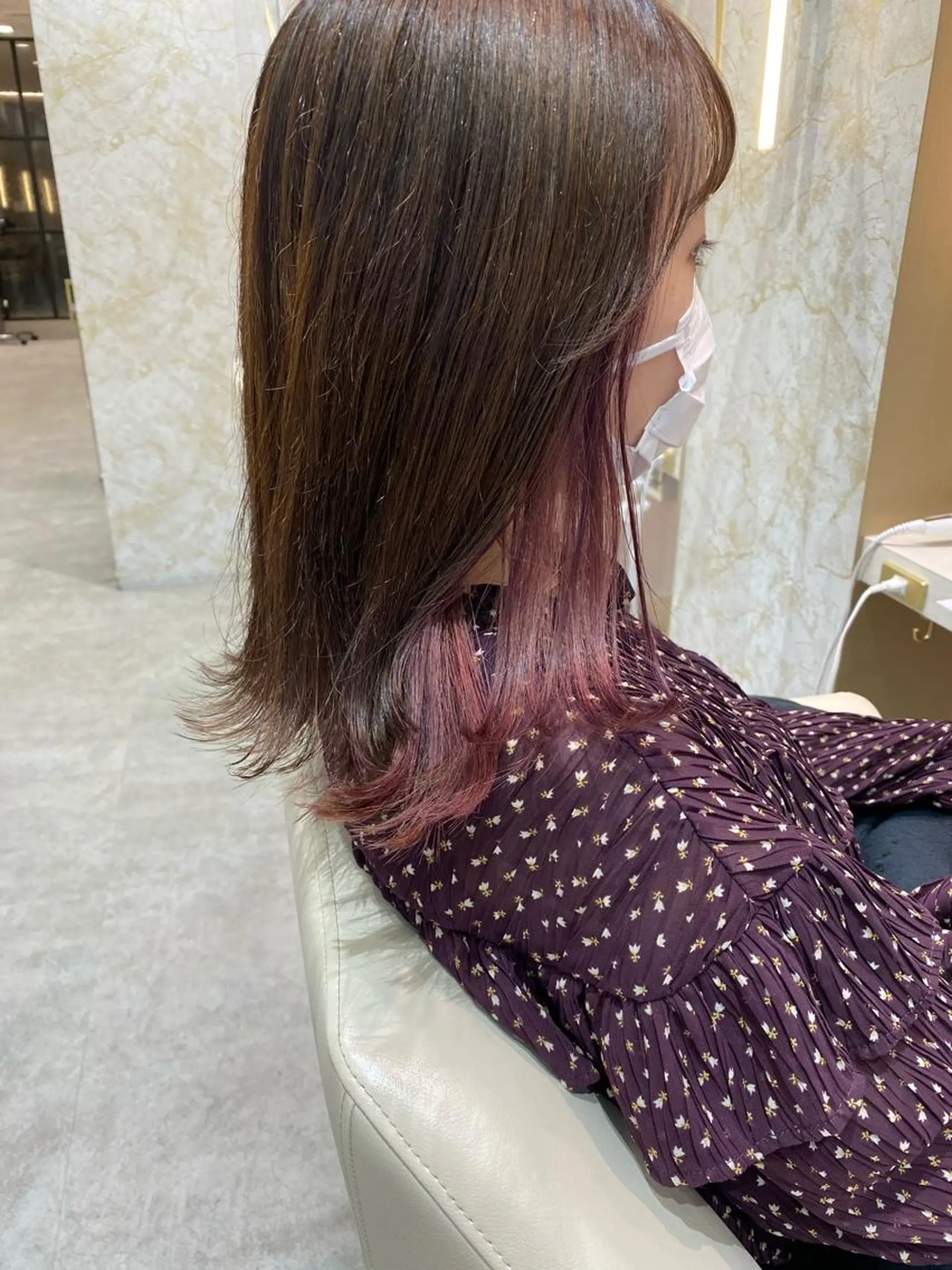 ミディアム カラー 店長/mao/ 前髪/顔周りカットのヘアスタイル