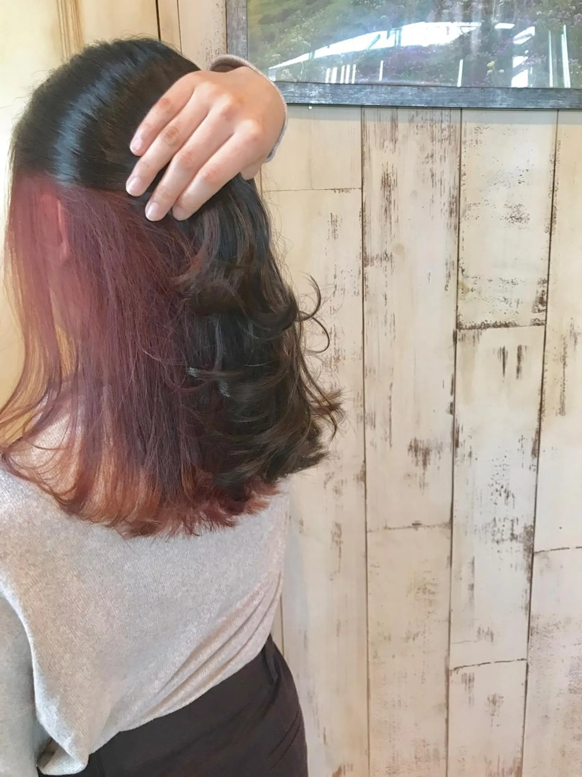 ミディアム カラー ピンクカラー 脇田 雄大のヘアスタイル