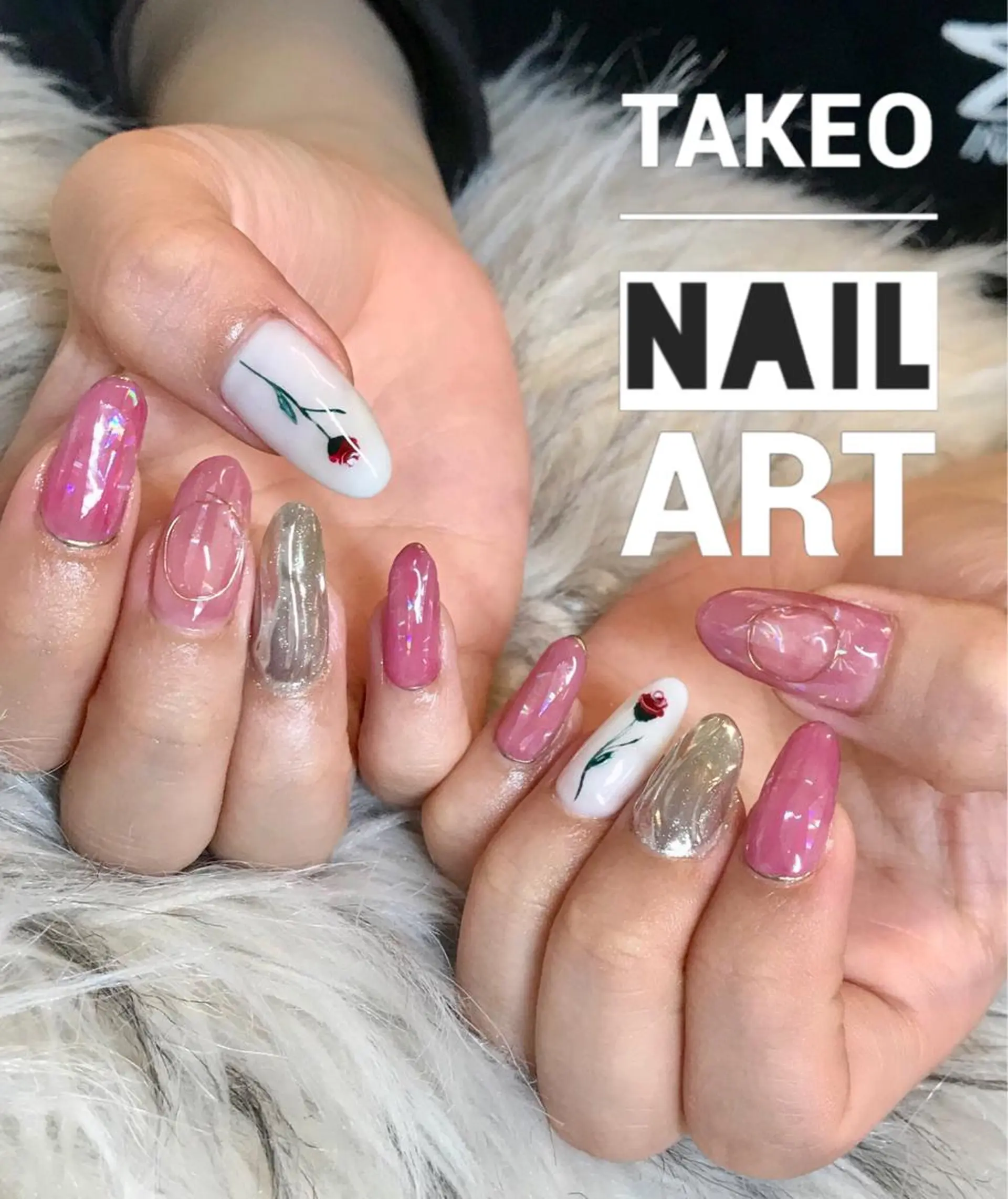 ロング ネイル ピンク nail&eye Aoのマツエク・マツパデザイン