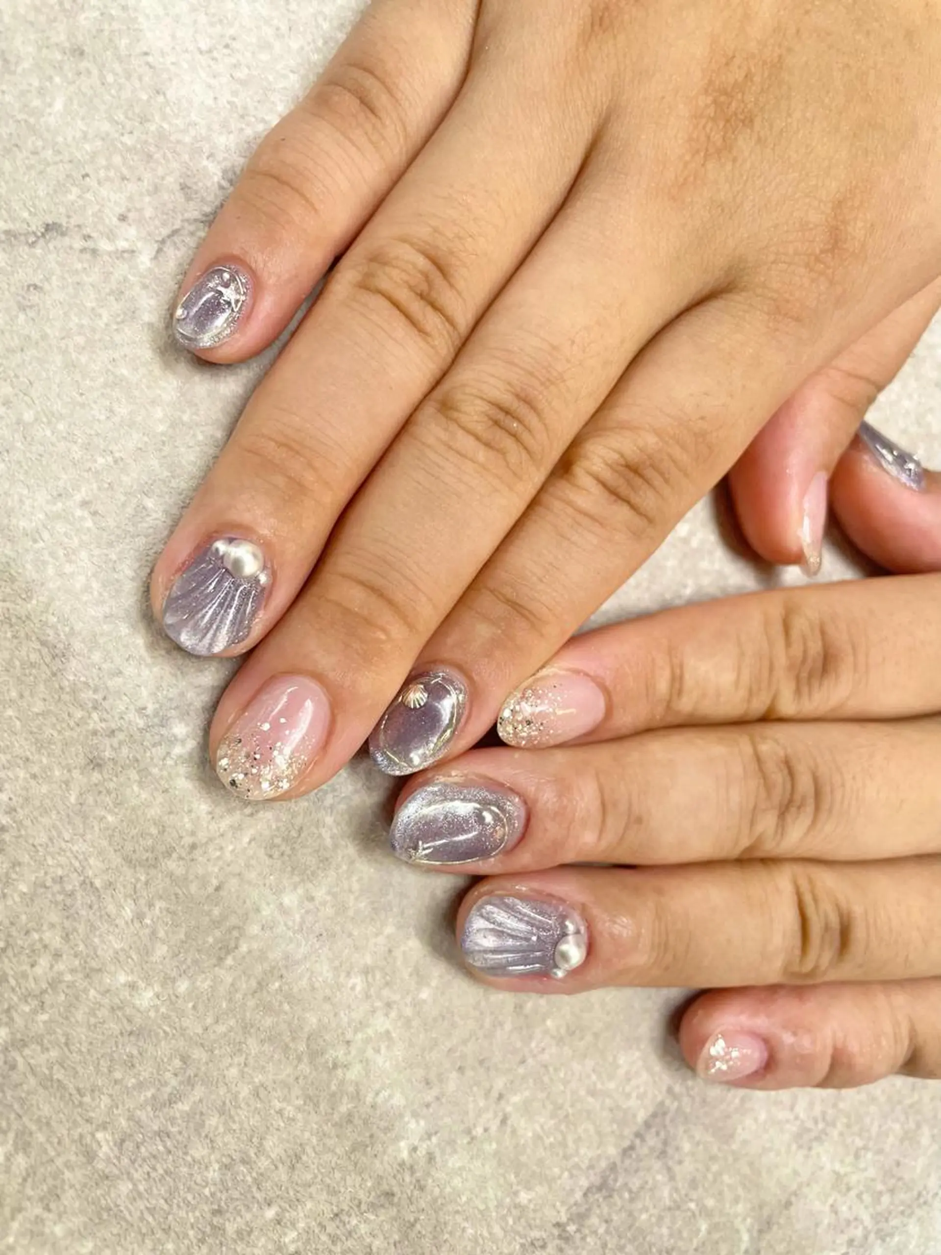ネイル ブルー マグネットネイル ミラーネイル ニュアンスネイル ハンドネイル ハンドケア FASTNAIL PLUS 新宿店のネイルデザイン