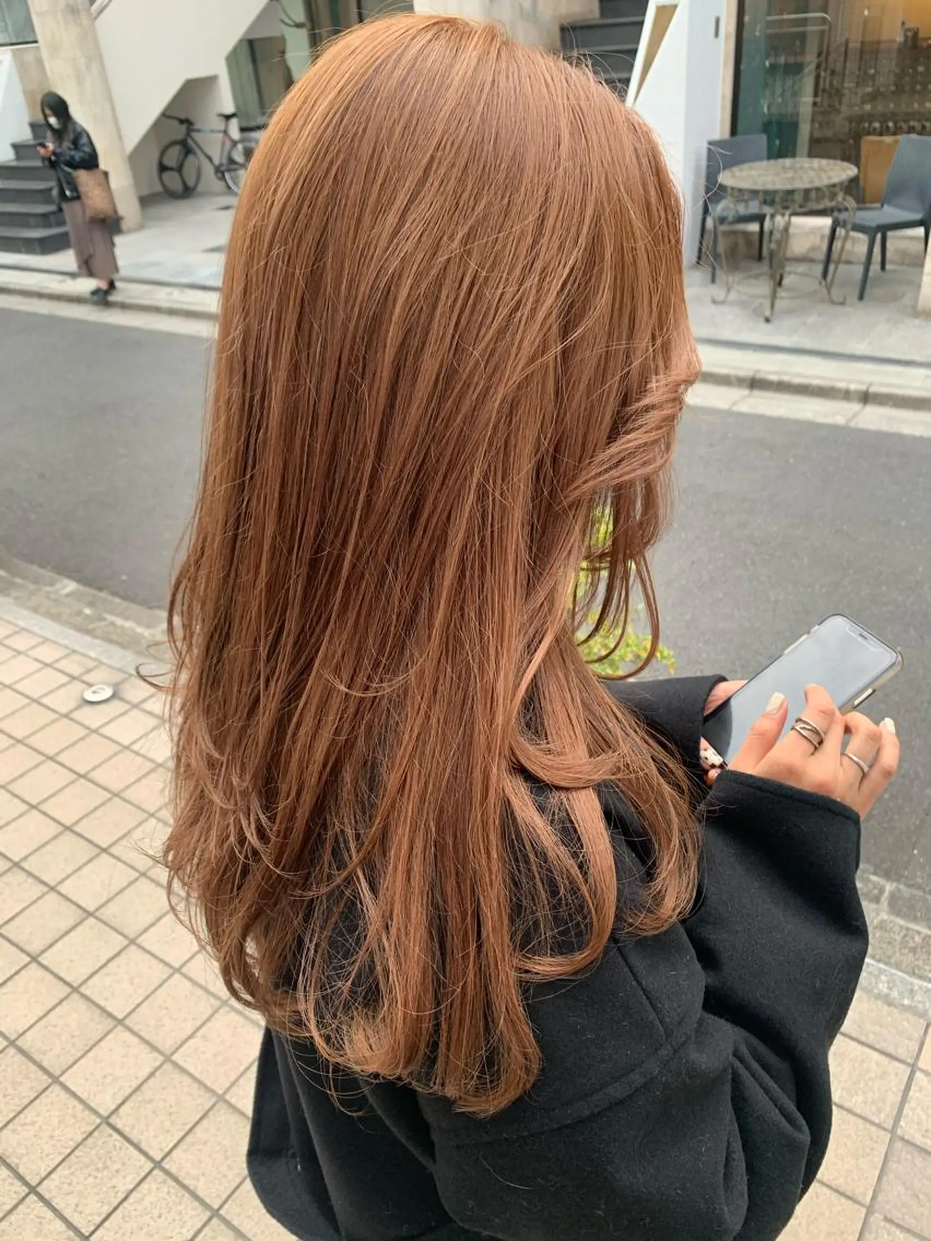 ロング カラー ブリーチ レイヤー×グレージュ /ピンク🩷mioのヘアスタイル