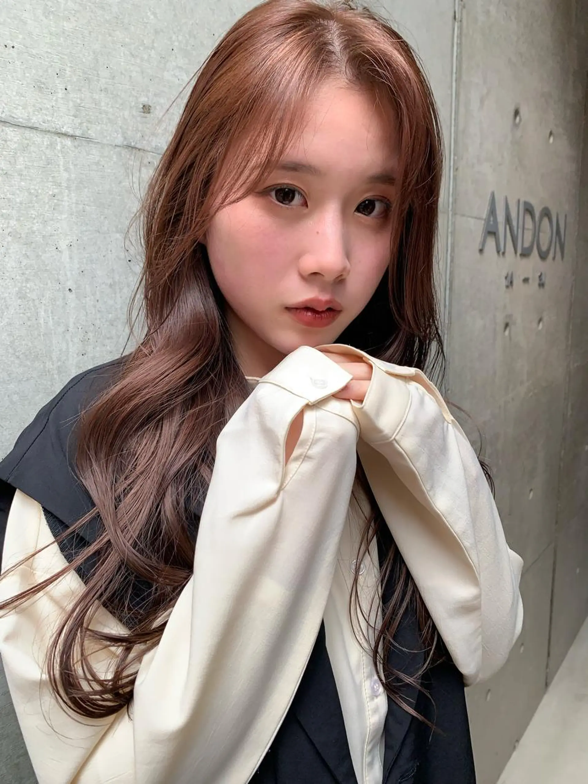 ロング カラー ベージュカラー ラベンダーカラー ラベンダーベージュ 上川 美幸のヘアスタイル