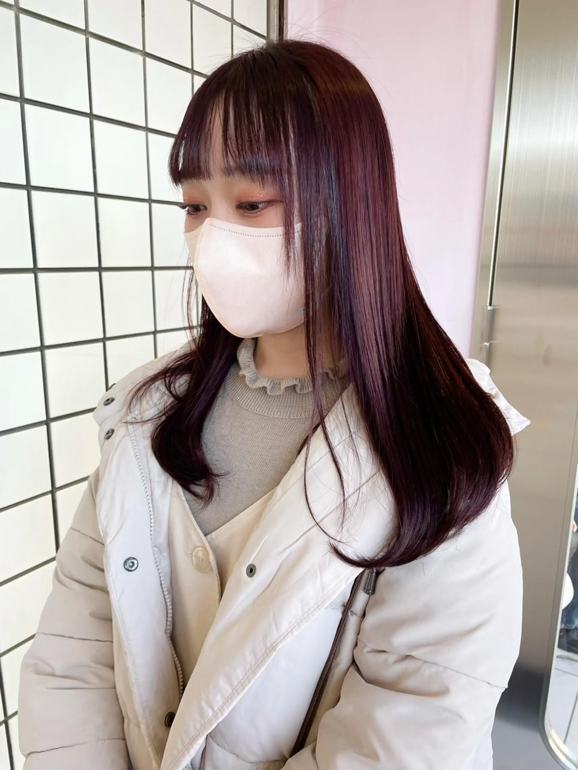 セミロング カラー ブリーチ ブリーチなしカラー 心斎橋/ブリーチ minamiのヘアスタイル