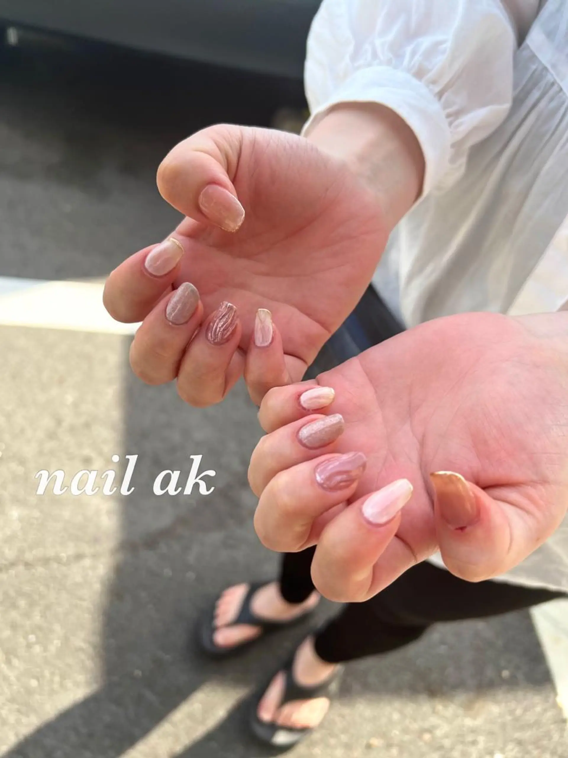 ネイル ピンク ハンドネイル ak nail .のネイルデザイン