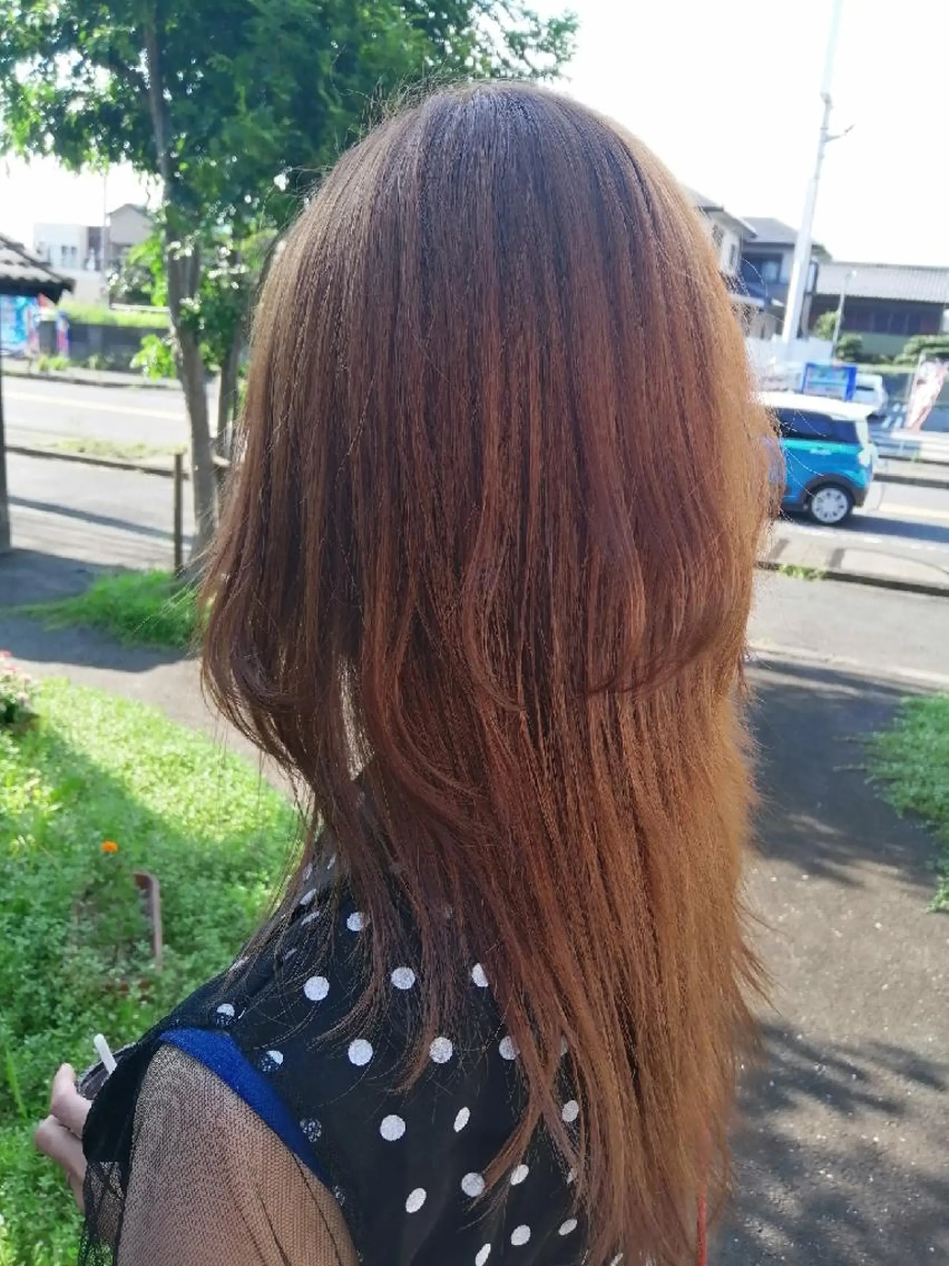 ロング カラー ブリーチ ブリーチなしカラー ヘアカラー 足立 悠輔のヘアスタイル