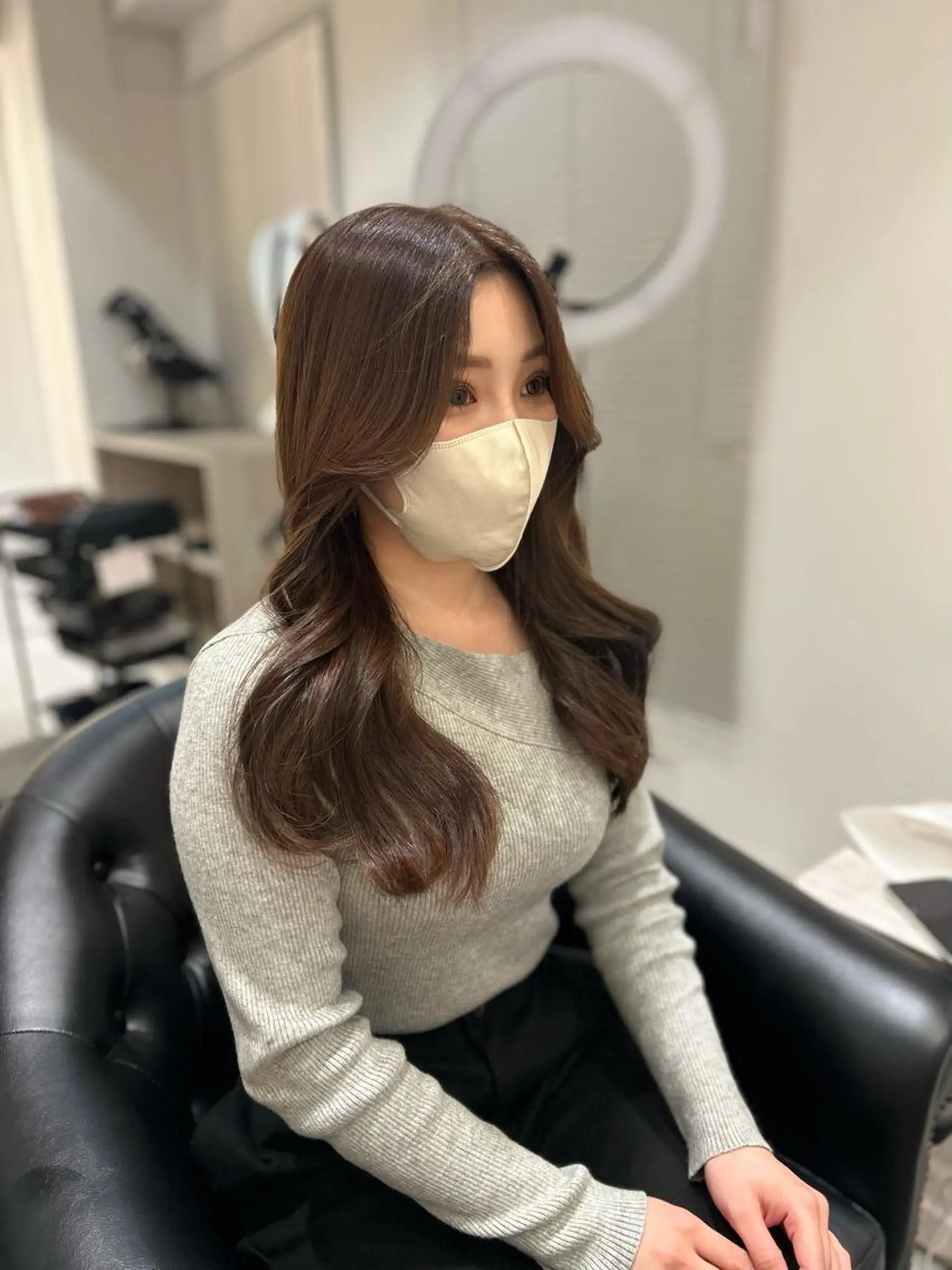 ロング カラー カット ヘアカラー トリートメント &chaLme   心斎橋所属・emi/髪質改善/ 韓国風/艶カラーのヘアスタイル