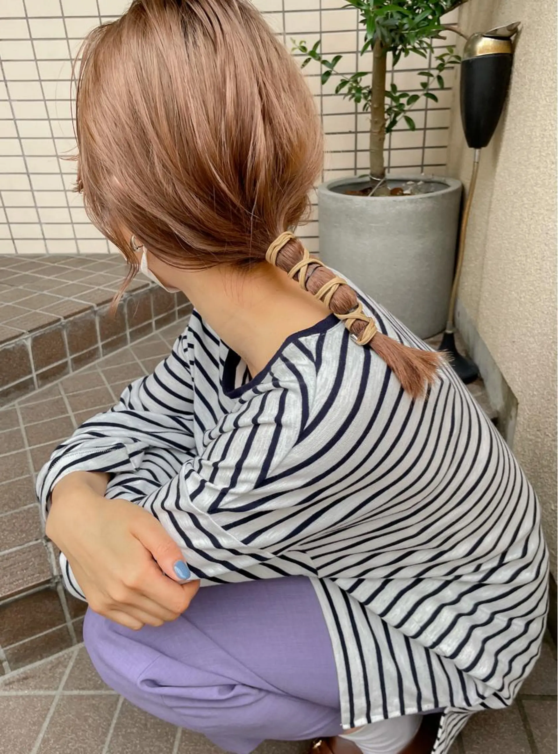 セミロング ヘアアレンジ 仙田 遥のヘアスタイル