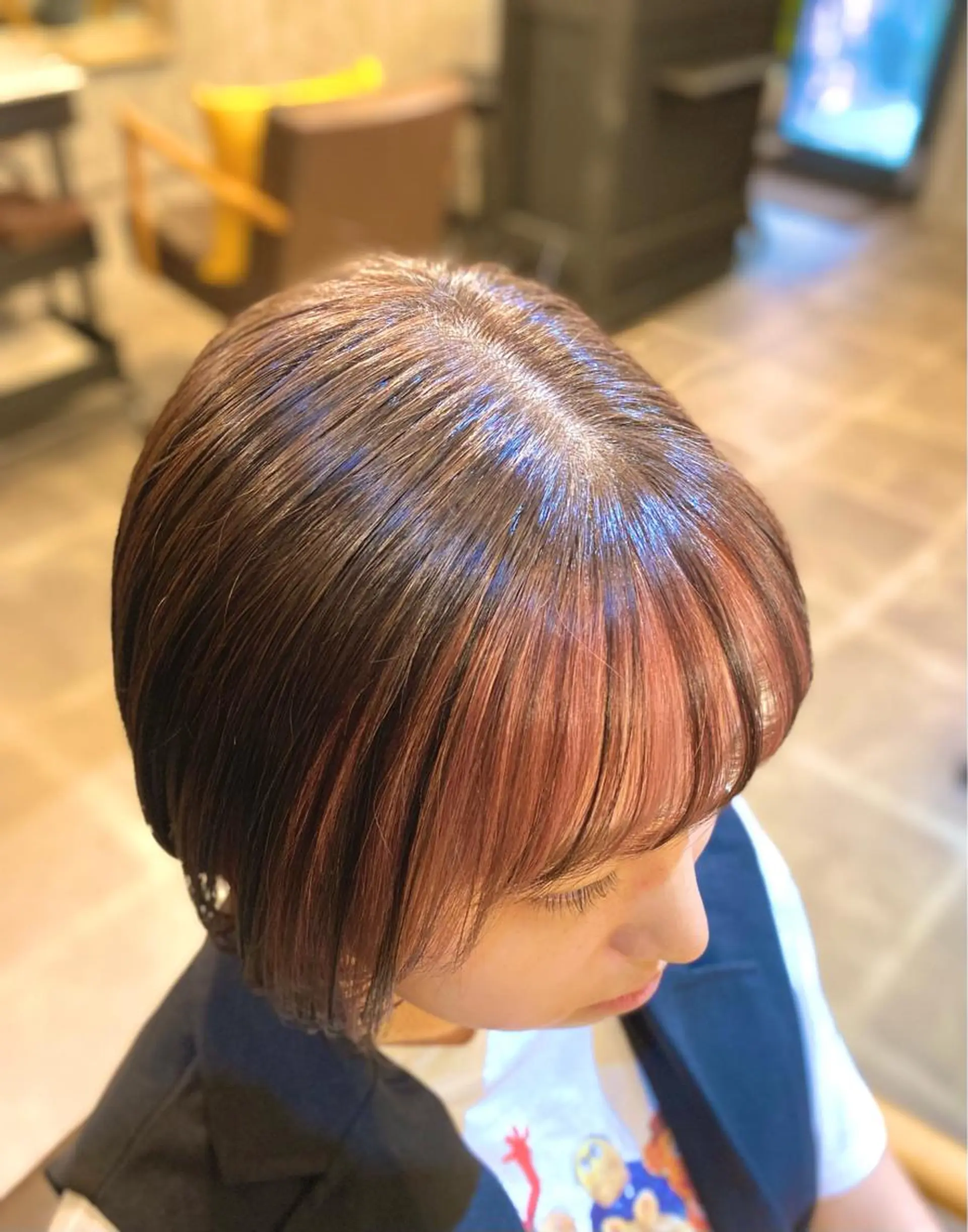 ショート カラー ブリーチ ピンクカラー バイオレットカラー ヘアカラー トリートメント マンツーマン/透明感 foi hairのヘアスタイル