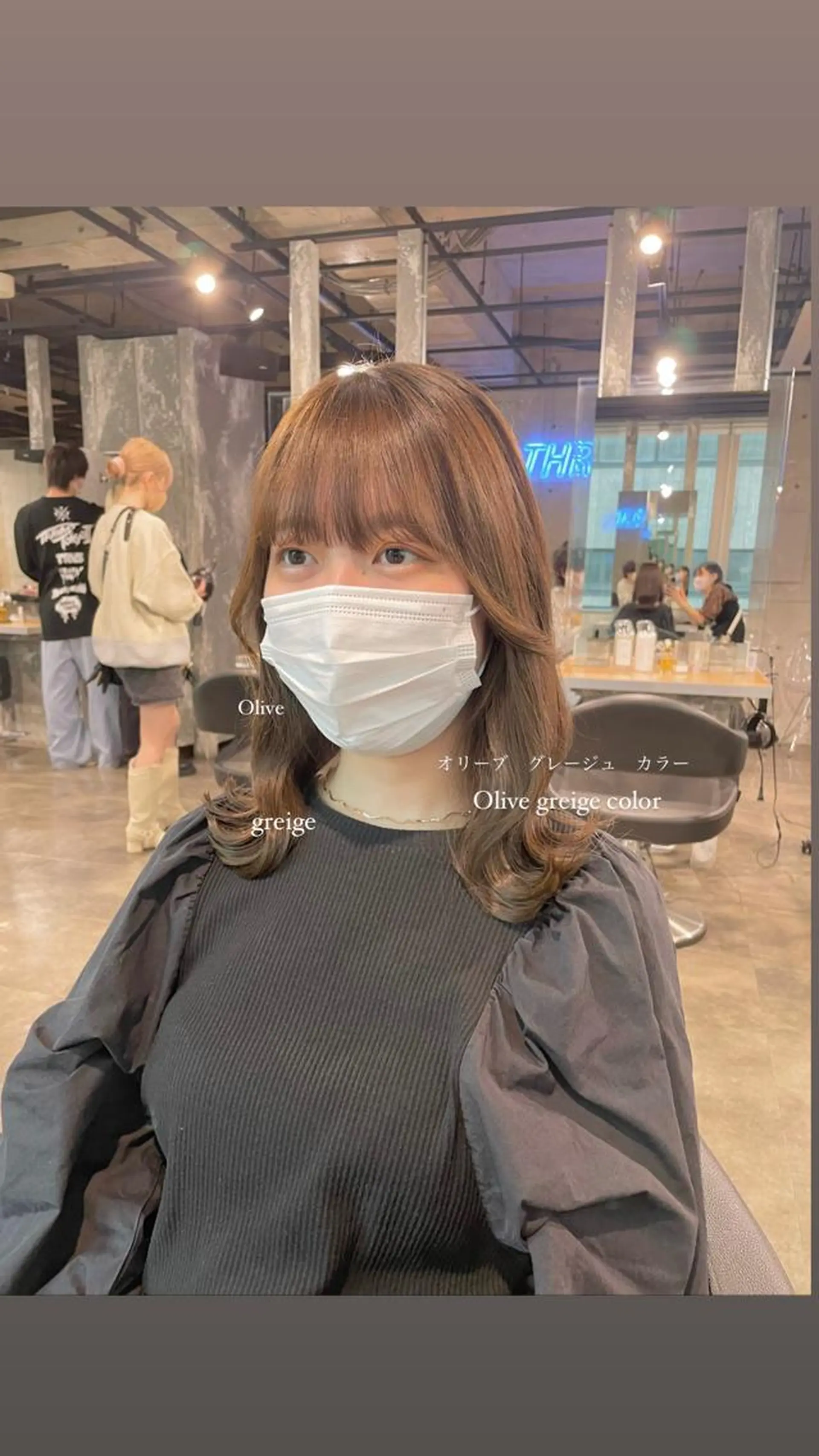 ミディアム カラー パーマ ヘアアレンジ メンズ キッズ ネイル マツエク・マツパ アイブロウ 透明感カラー・レイヤ ー🎀amika🎀のヘアスタイル