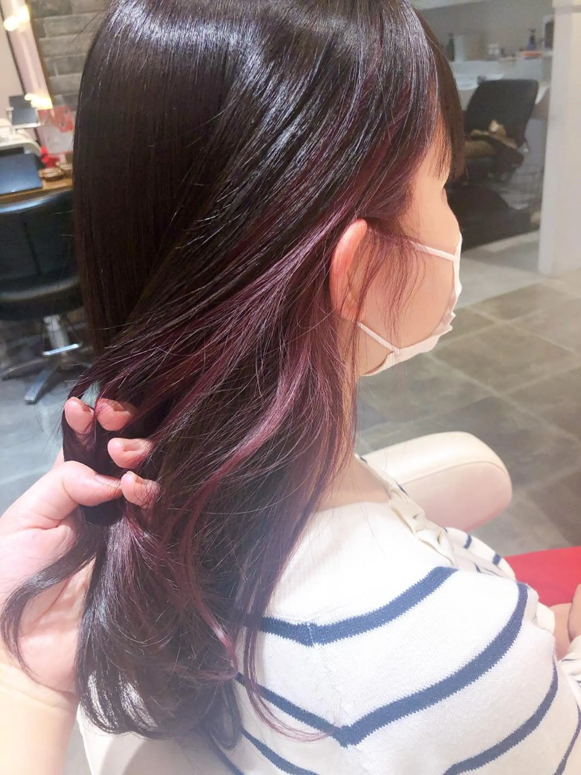 セミロング カラー たけだ れなのヘアスタイル