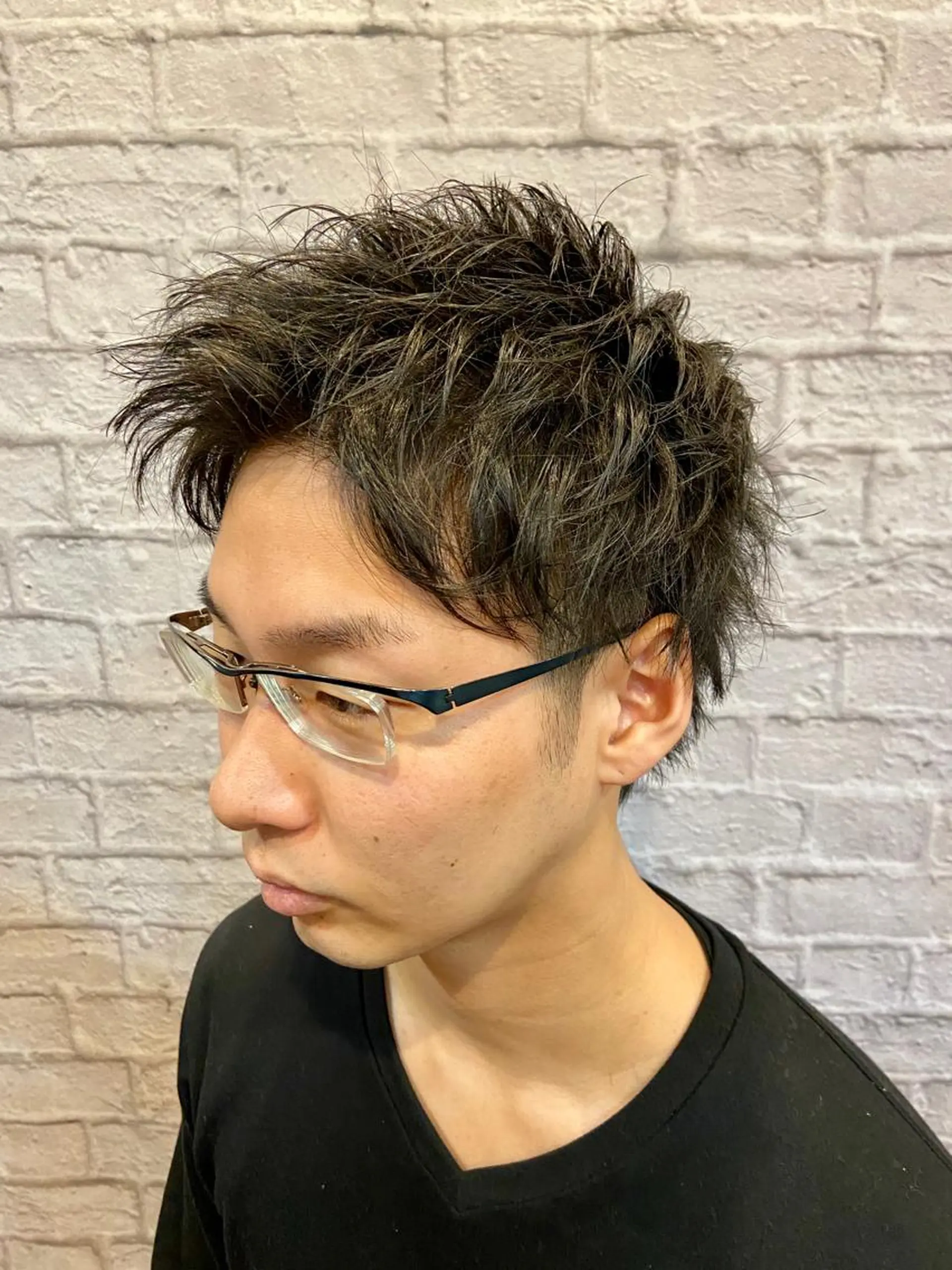 ショート カラー パーマ ヘアアレンジ メンズ 💈メンズ特化 副店長松浦一聖💈のヘアスタイル