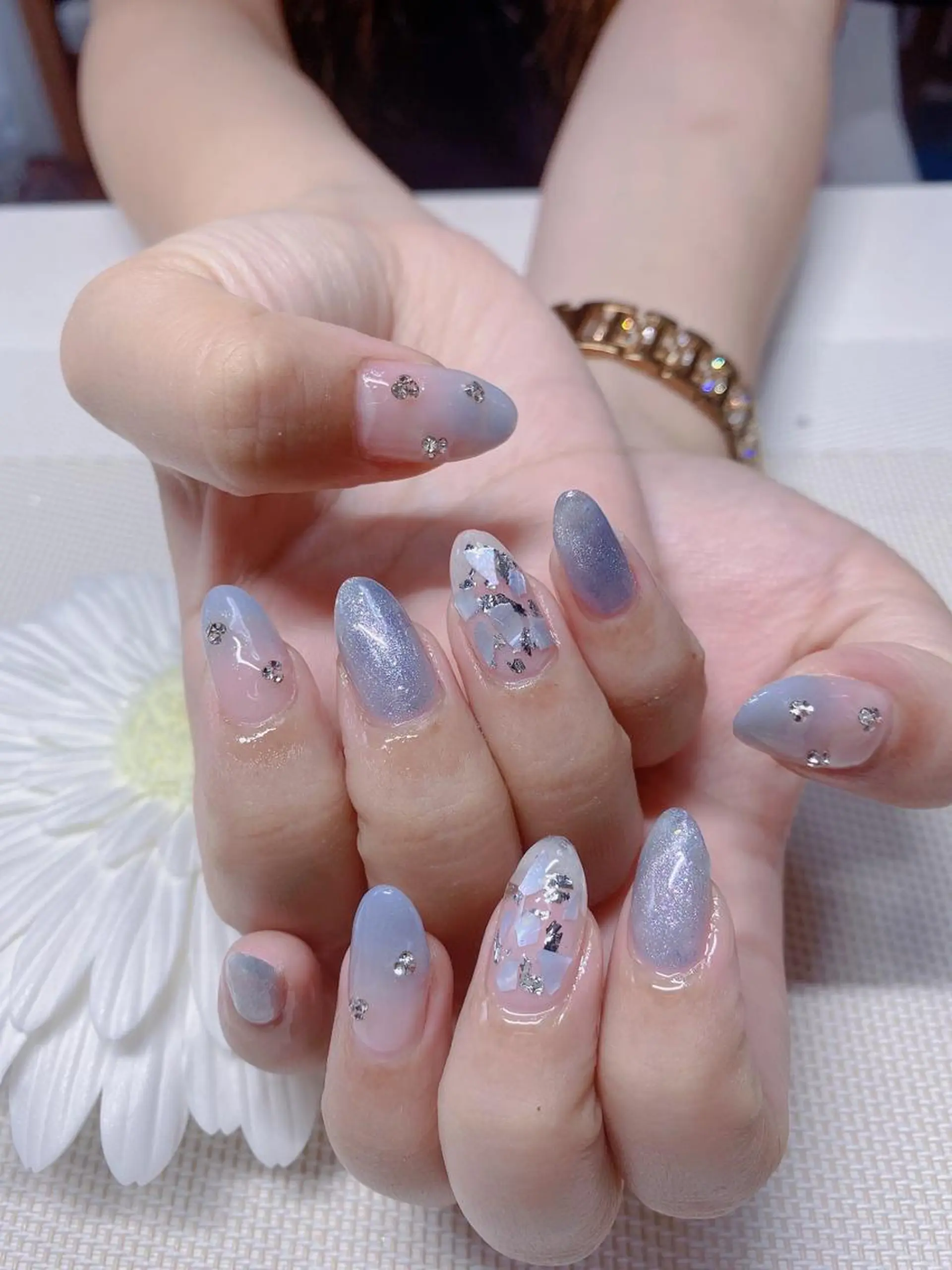 ネイル アートネイル ブルー Jasmine nailsalon所属・ジャスミン ネイルサロンのネイルデザイン